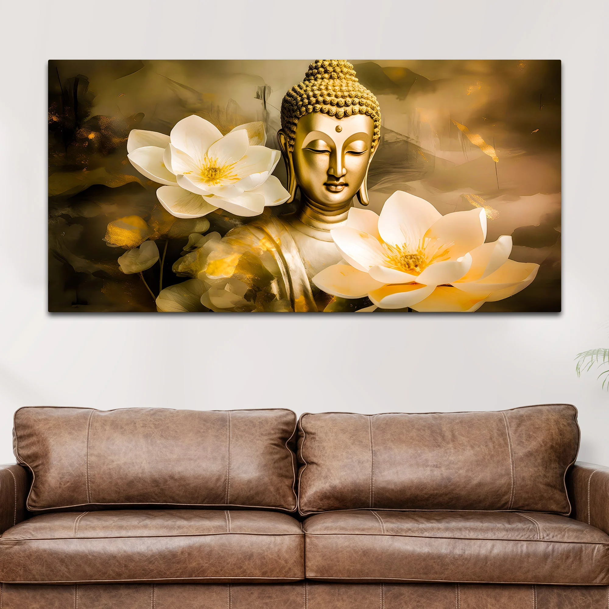 Luxury Gautam Buddha Wall Painting for Modern Living Room - Image 3