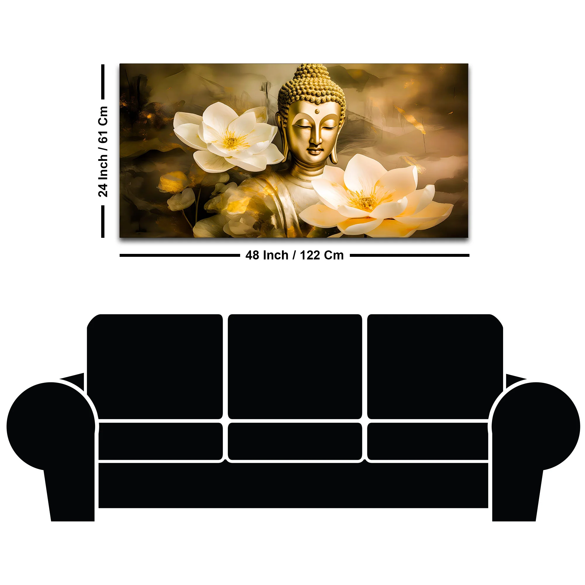 Luxury Gautam Buddha Wall Painting for Modern Living Room - Image 8