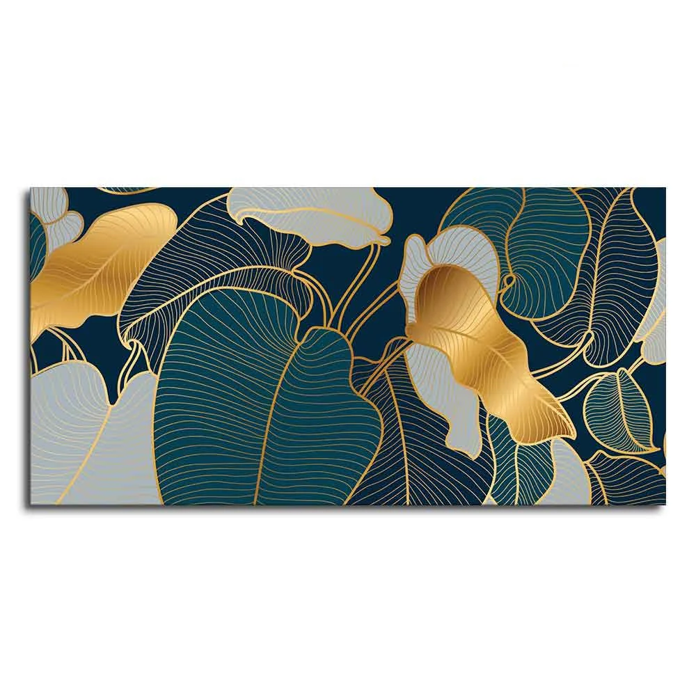 Luxury Golden Art Monstera Leaves Canvas wall Painting - Image 4