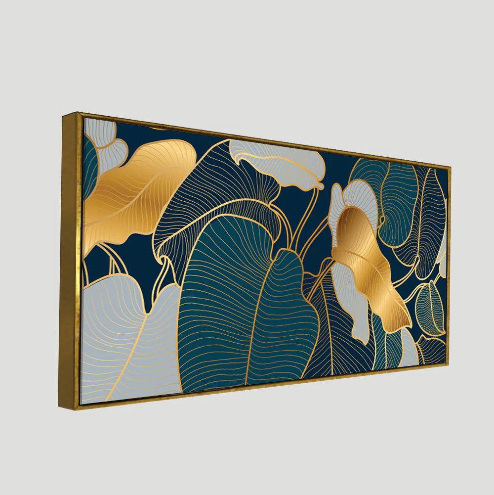 Luxury Golden Art Monstera Leaves Canvas wall Painting - Image 5