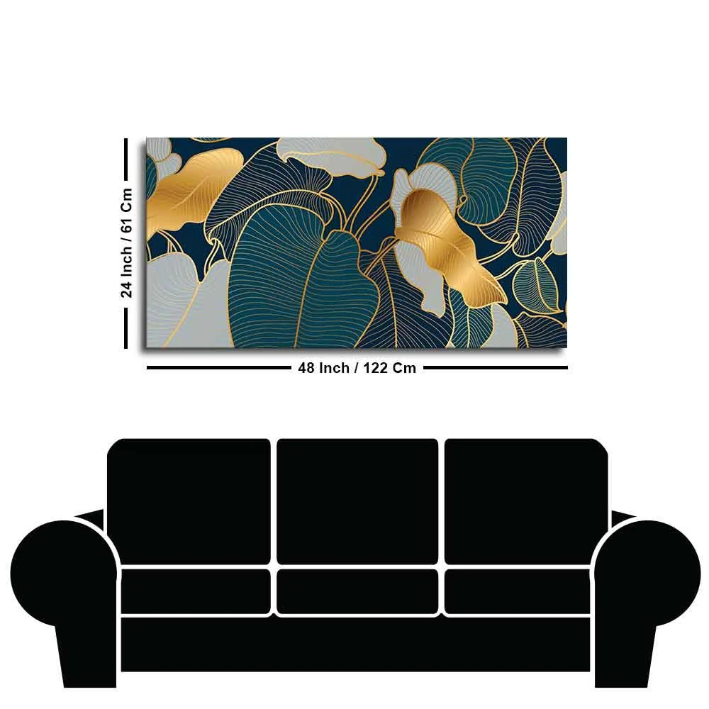Luxury Golden Art Monstera Leaves Canvas wall Painting - Image 7