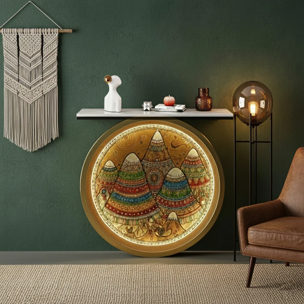 Luxury LED Console Table with Artistic Design for Modern Living Room (SS 302) - Image 3