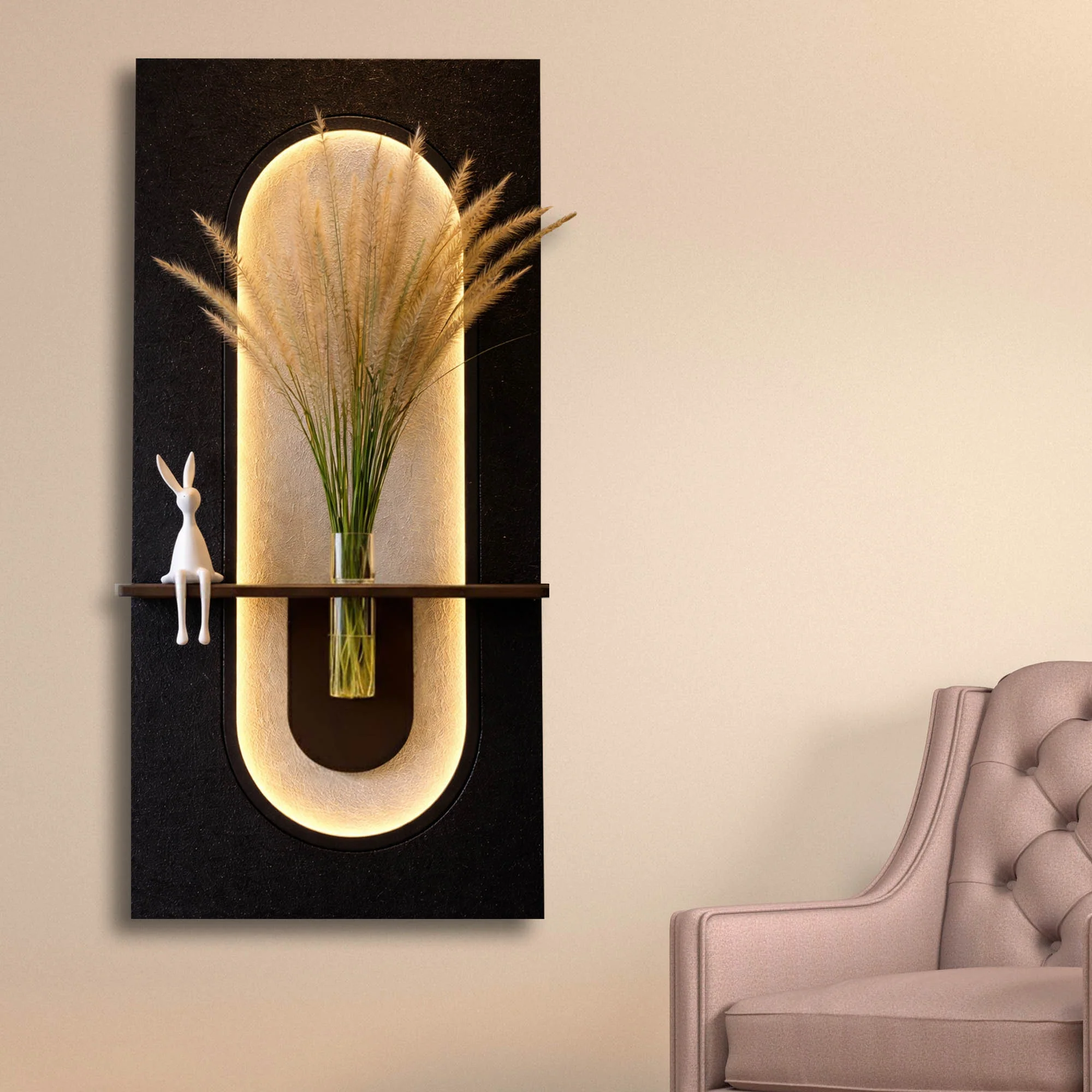 Luxury LED Wall Hanging Art with Soft Glow Lighting - Image 4