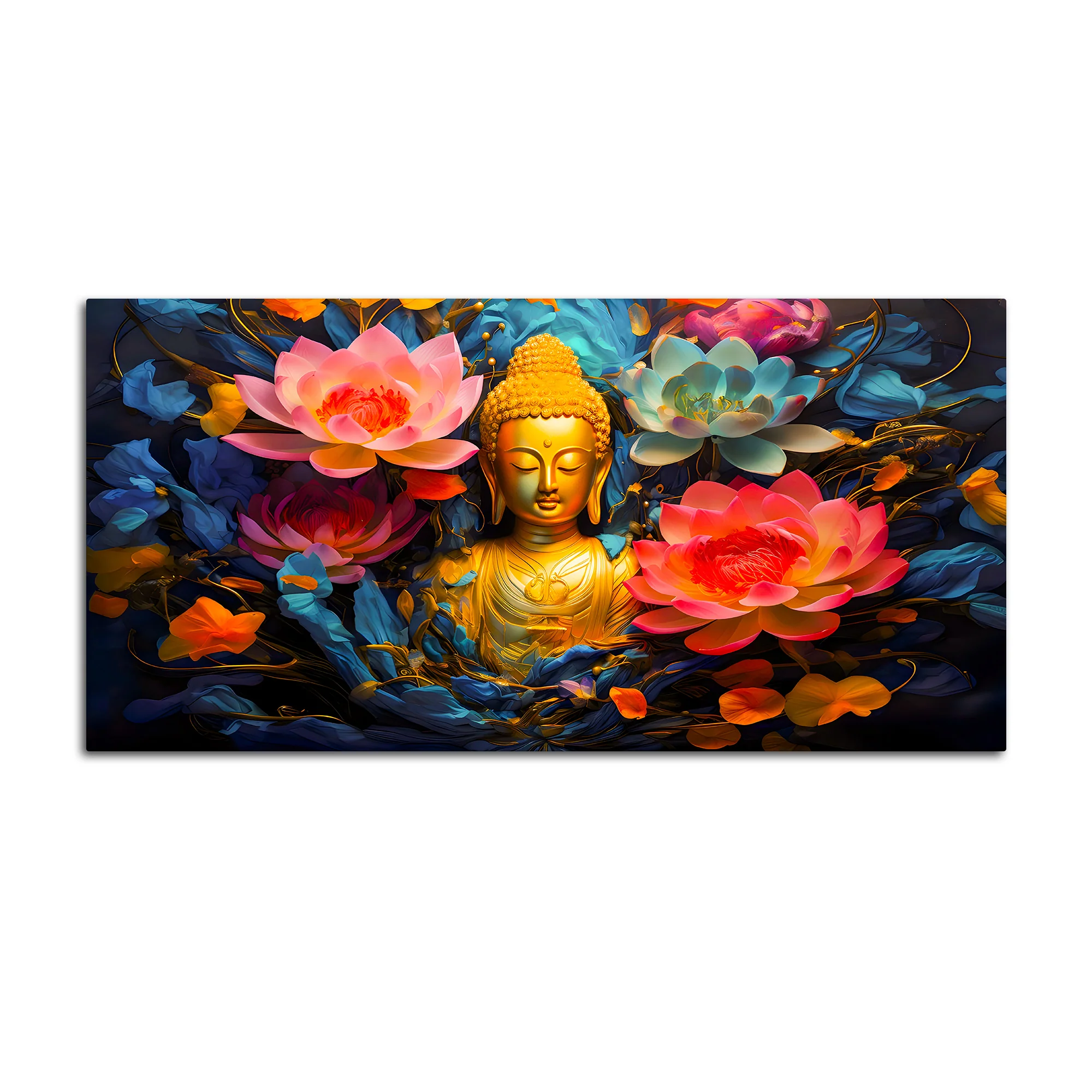 Luxury Lord Buddha Wall Painting for Bedroom & Living Room - Image 4
