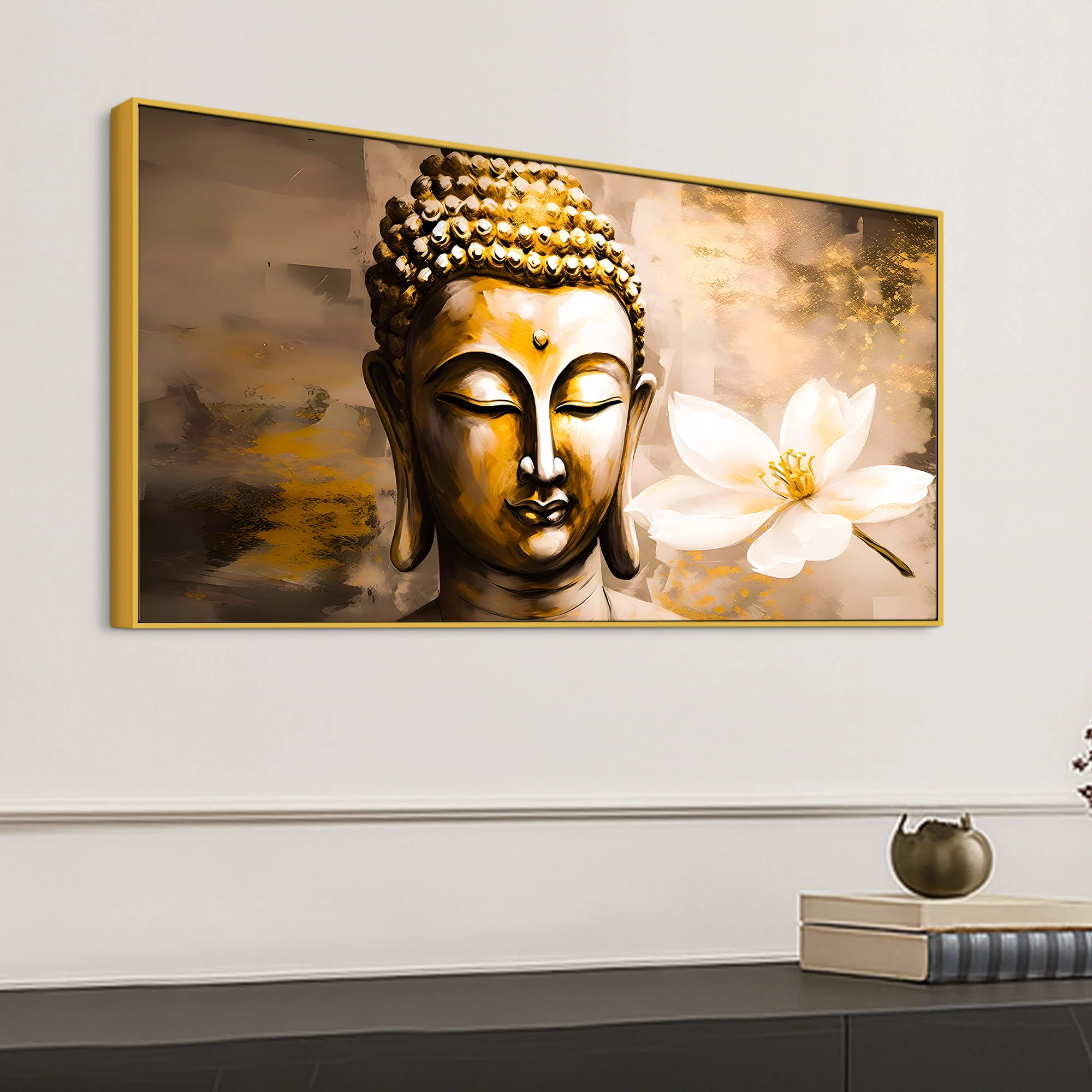 Luxury Lord Gautam Buddha Face Canvas Painting for Living Room - Image 5