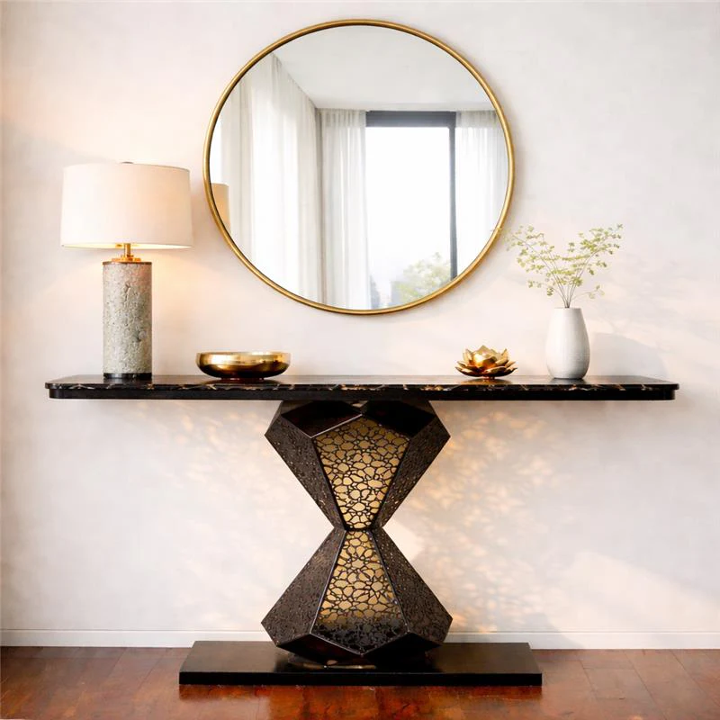 Luxury Marble Console Table for Living Room | Modern Entryway Table Decor (SS 302) - Image 3