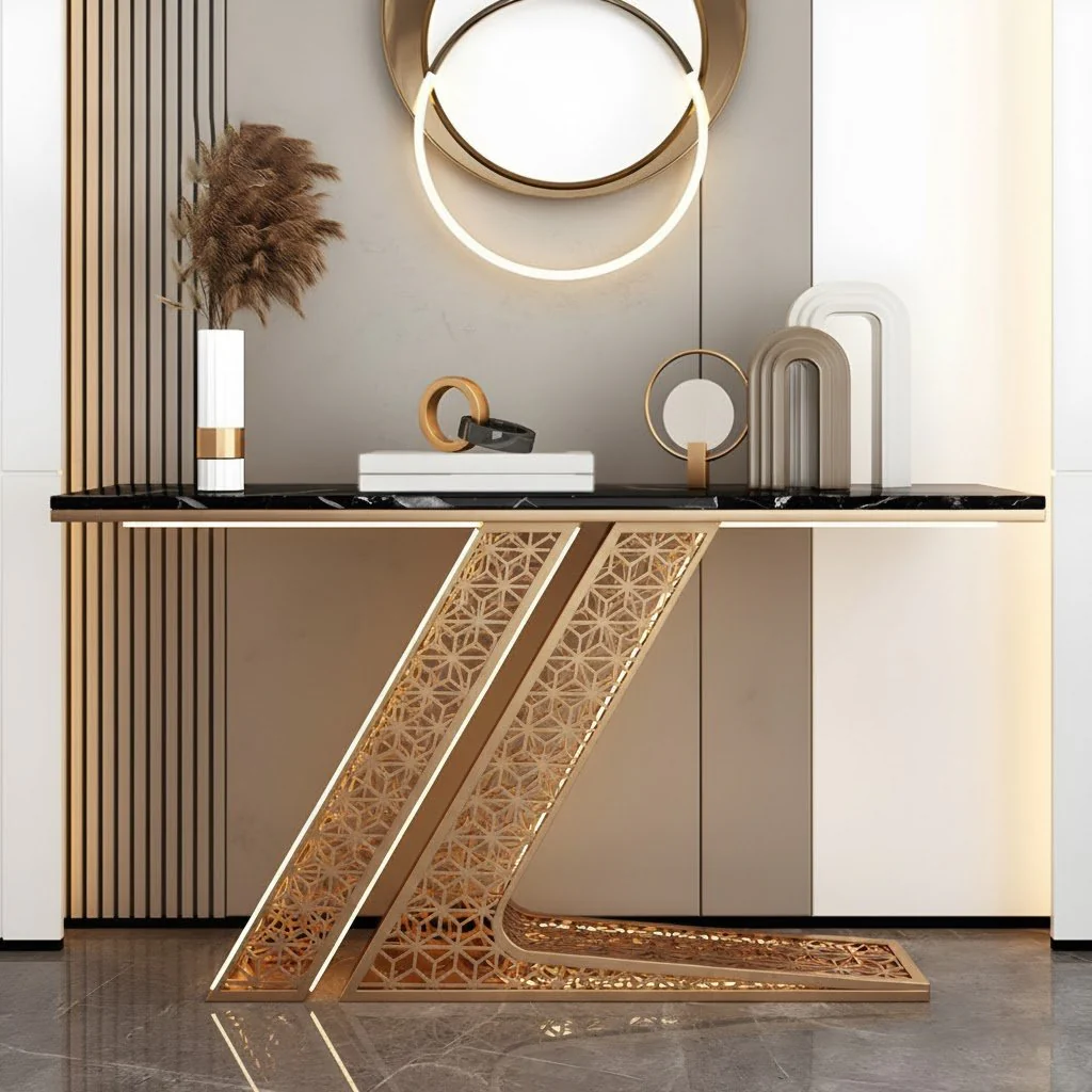 Luxury Modern Console Table with LED Lighting (SS 302)