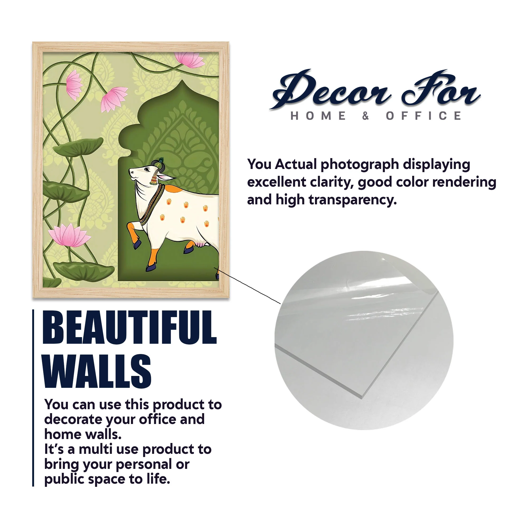 Luxury Pichwai Cow Art Wall Frame Set of Four - Image 6