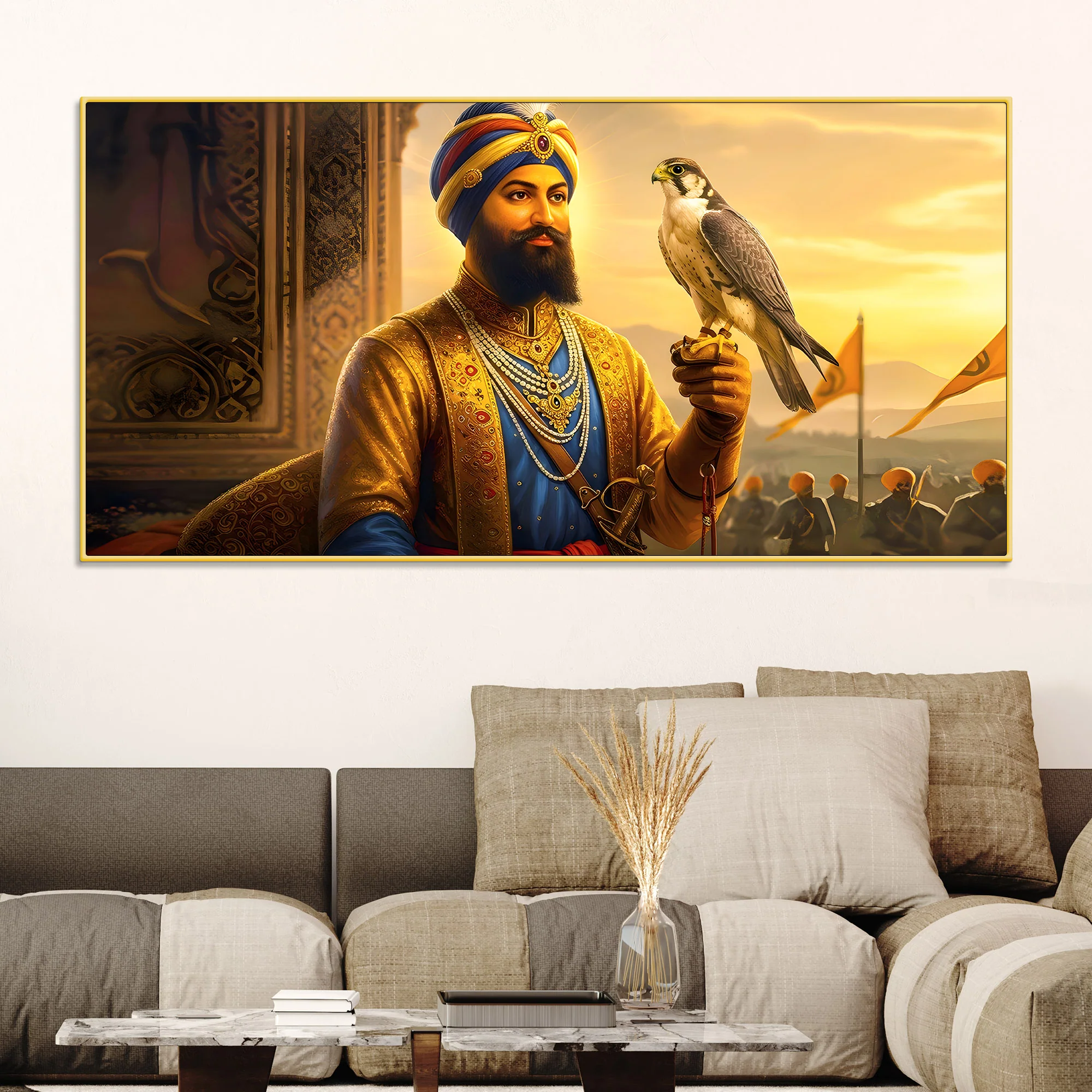 Luxury Sikh Guru Spiritual Canvas Painting for Home & Office - Image 2