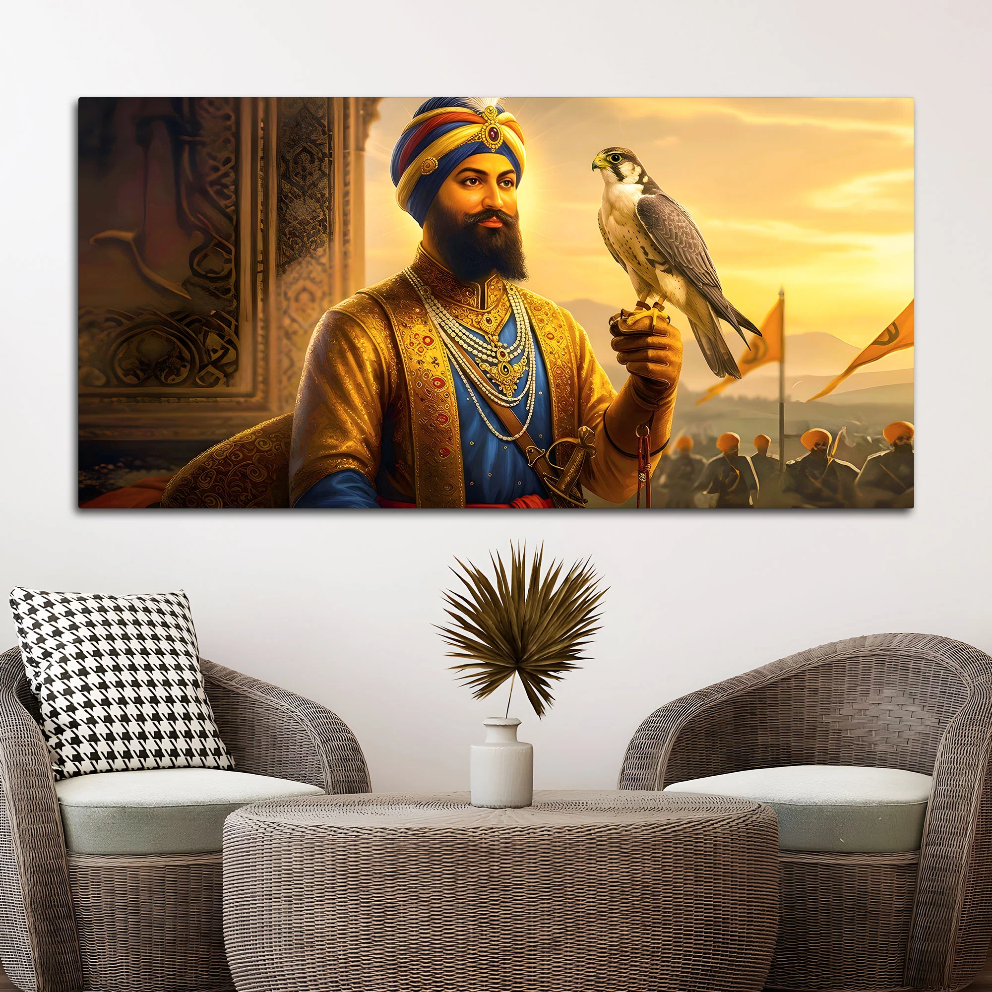 Luxury Sikh Guru Spiritual Canvas Painting for Home & Office - Image 3