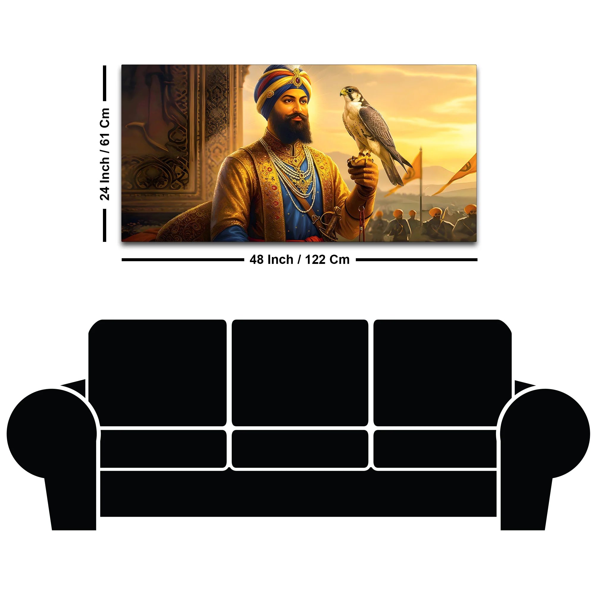 Luxury Sikh Guru Spiritual Canvas Painting for Home & Office - Image 8