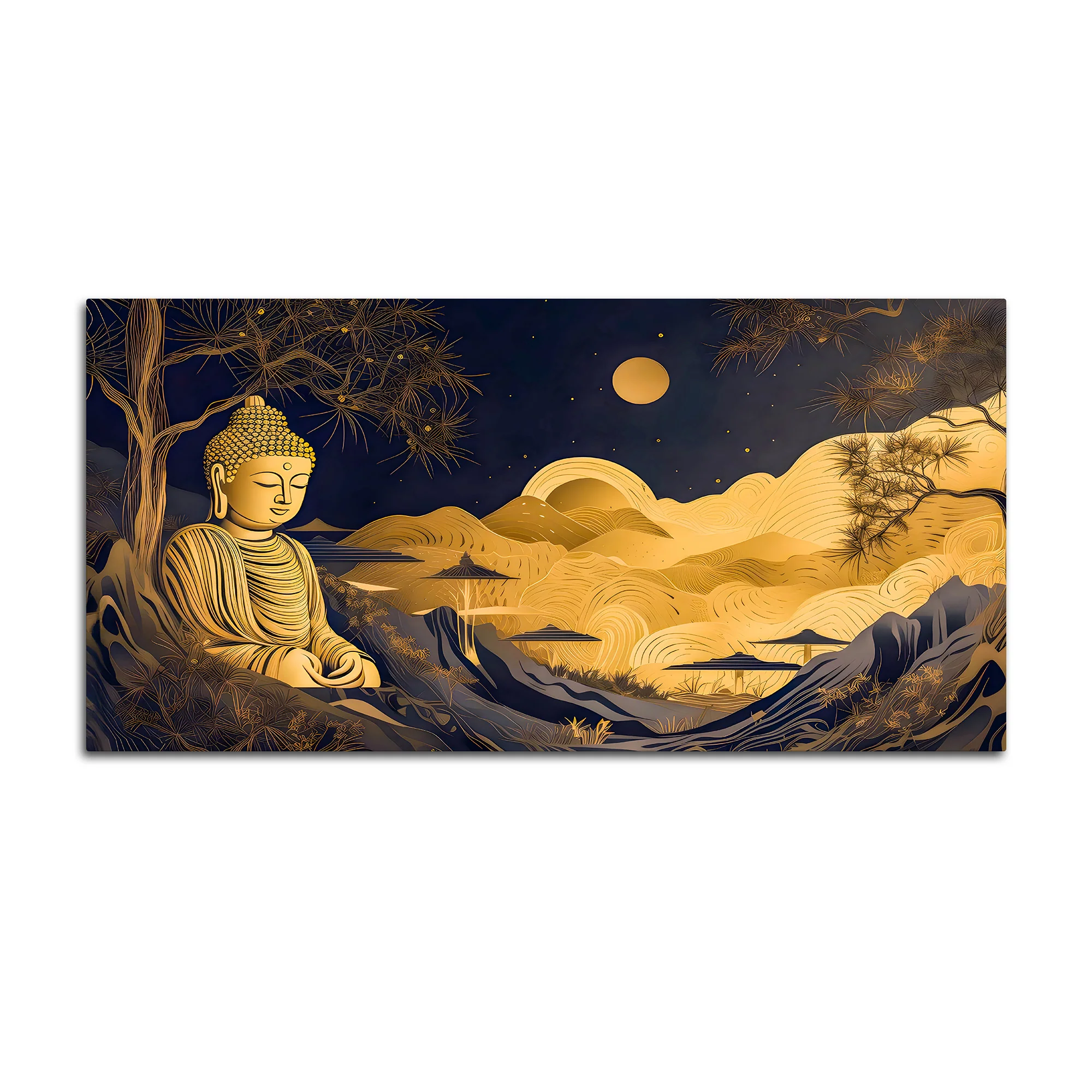 Luxury Spiritual Buddha Wall Canvas Painting for Modern Home - Image 4