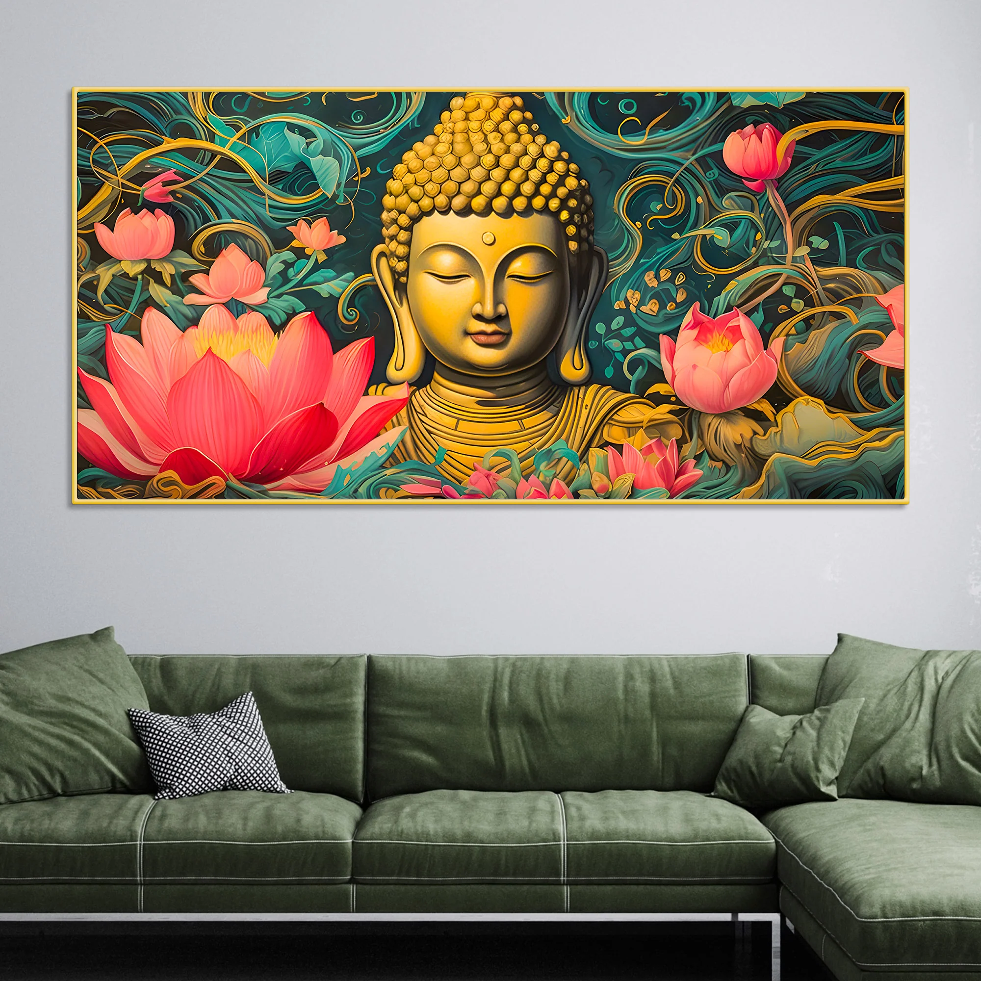Luxury Spiritual Buddha Wall Painting for Home & Living Room - Image 2