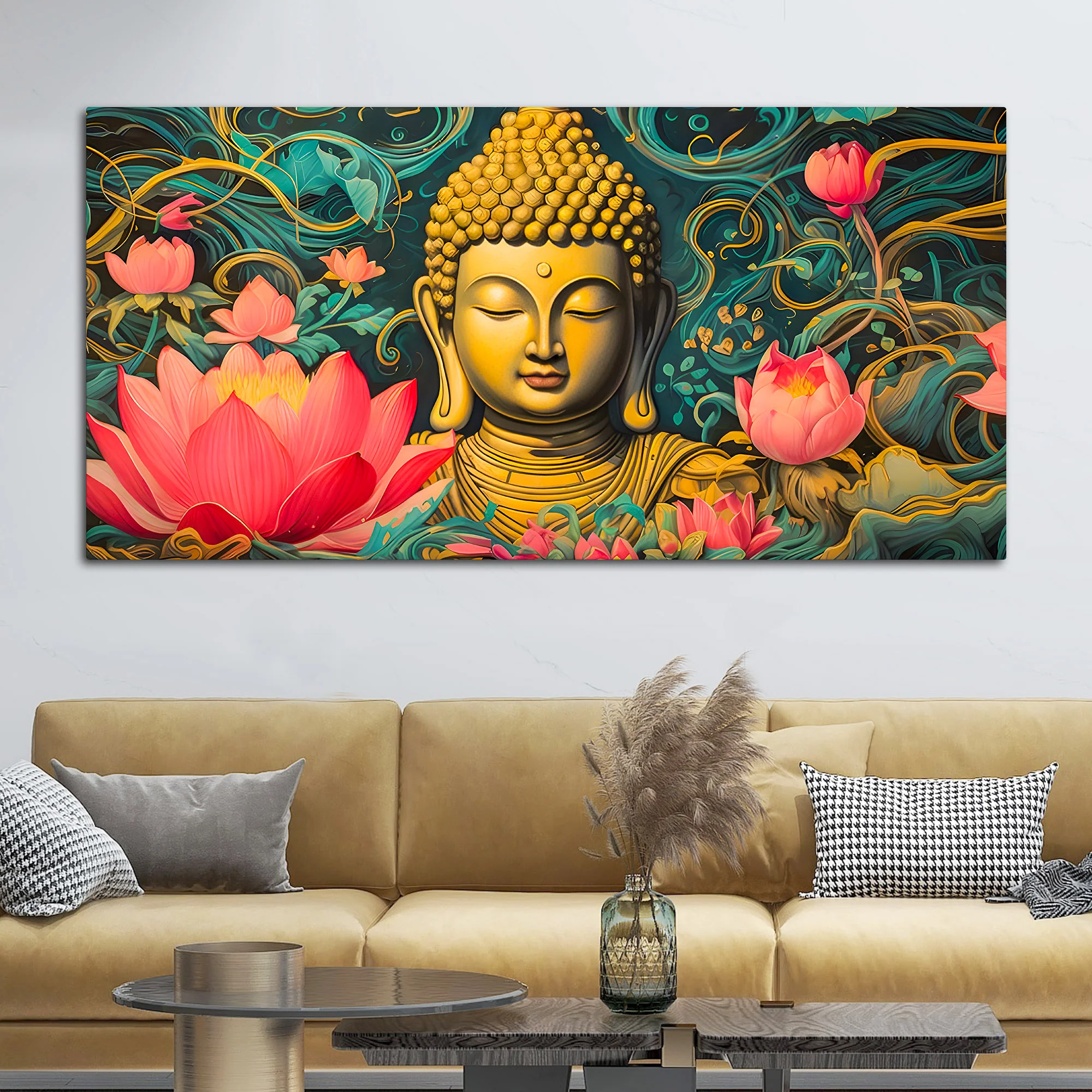 Luxury Spiritual Buddha Wall Painting for Home & Living Room - Image 3