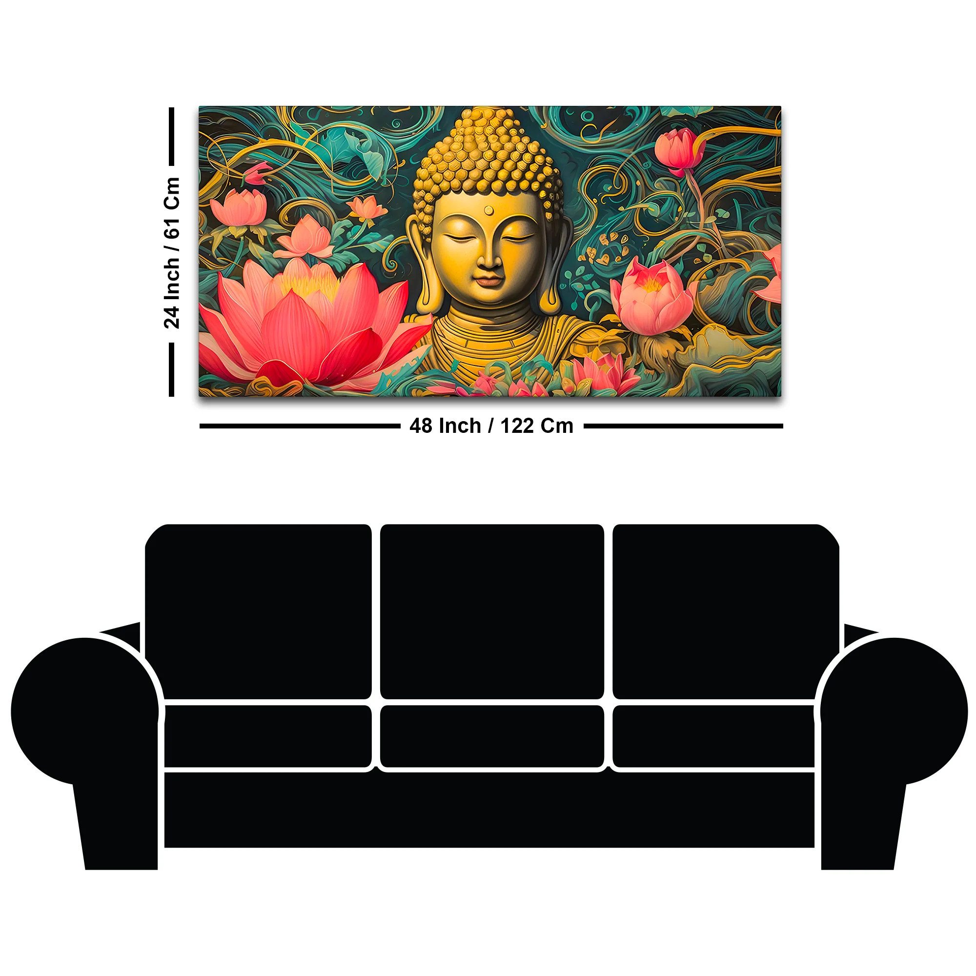 Luxury Spiritual Buddha Wall Painting for Home & Living Room - Image 8
