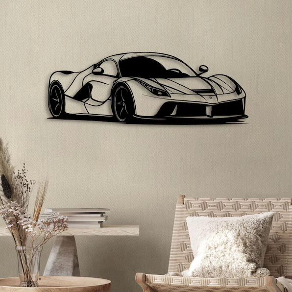 Luxury Sports Car Metal Wall Art for Modern Home Décor - Image 2