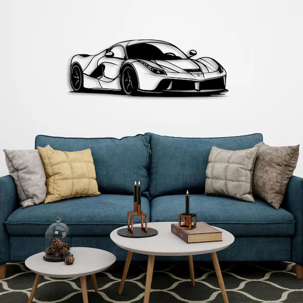 Luxury Sports Car Metal Wall Art for Modern Home Décor - Image 3