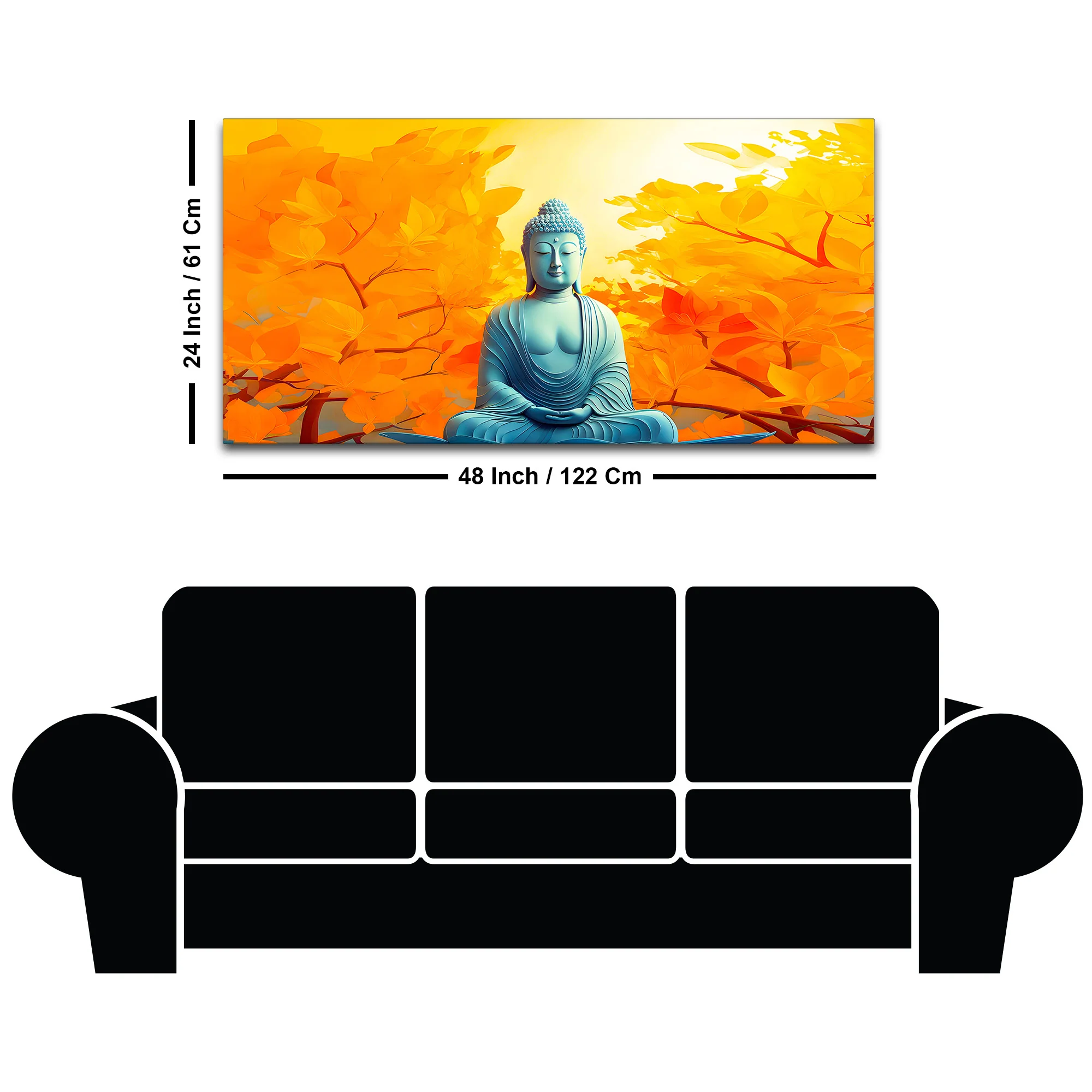 Luxury Stylish Buddha Wall Painting - Image 8