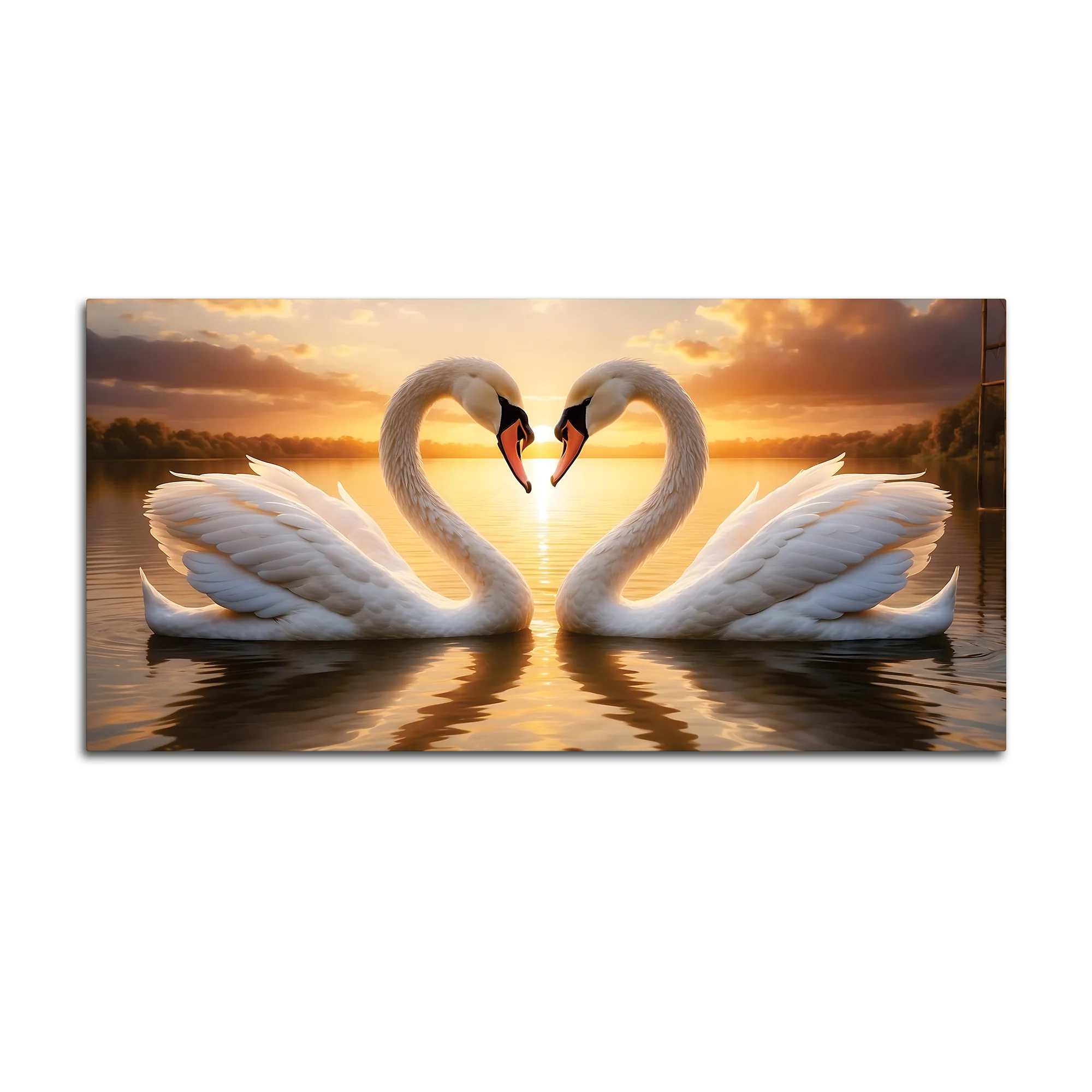 Luxury Swan Couple Wall Art Painting for Romantic Interiors - Image 4