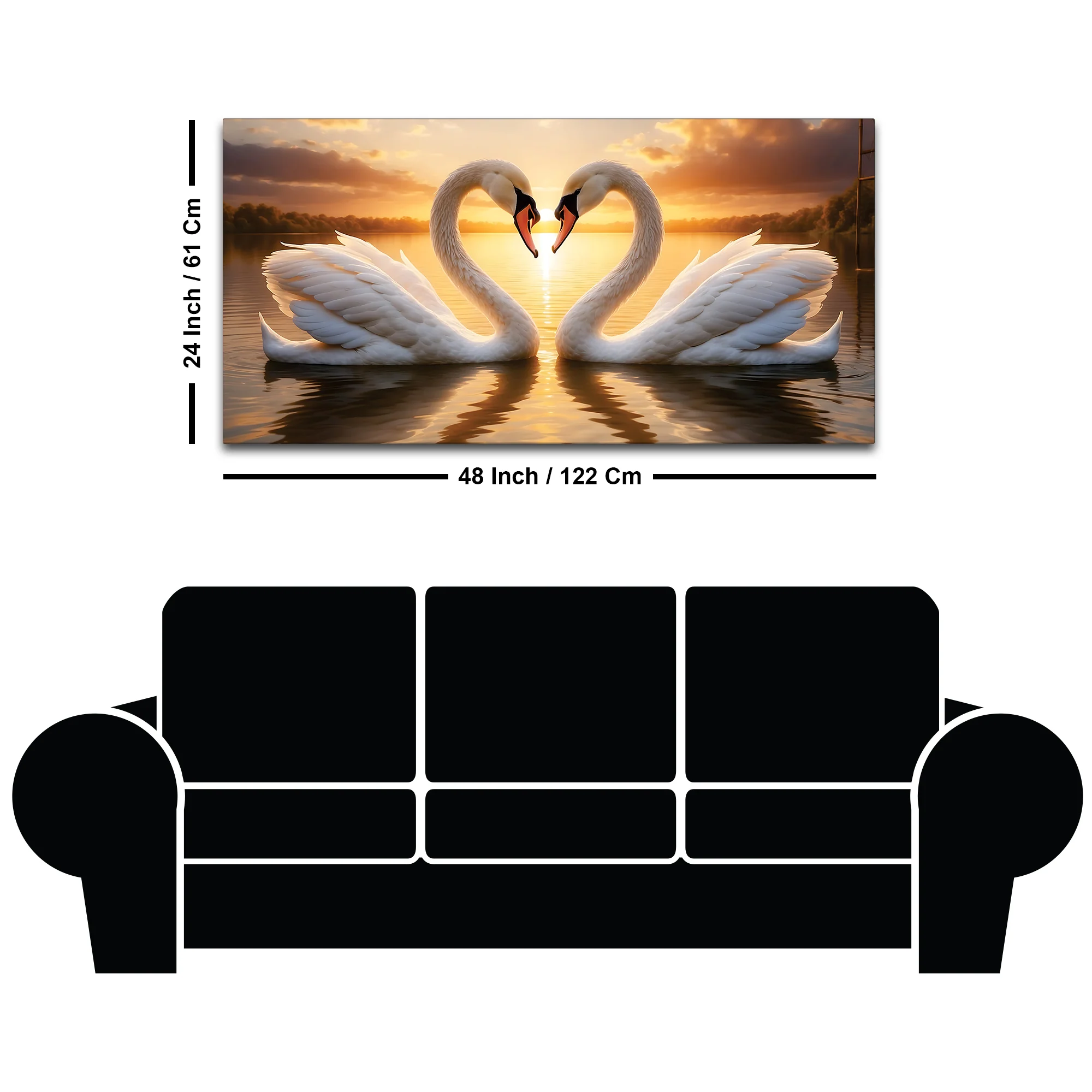 Luxury Swan Couple Wall Art Painting for Romantic Interiors - Image 8