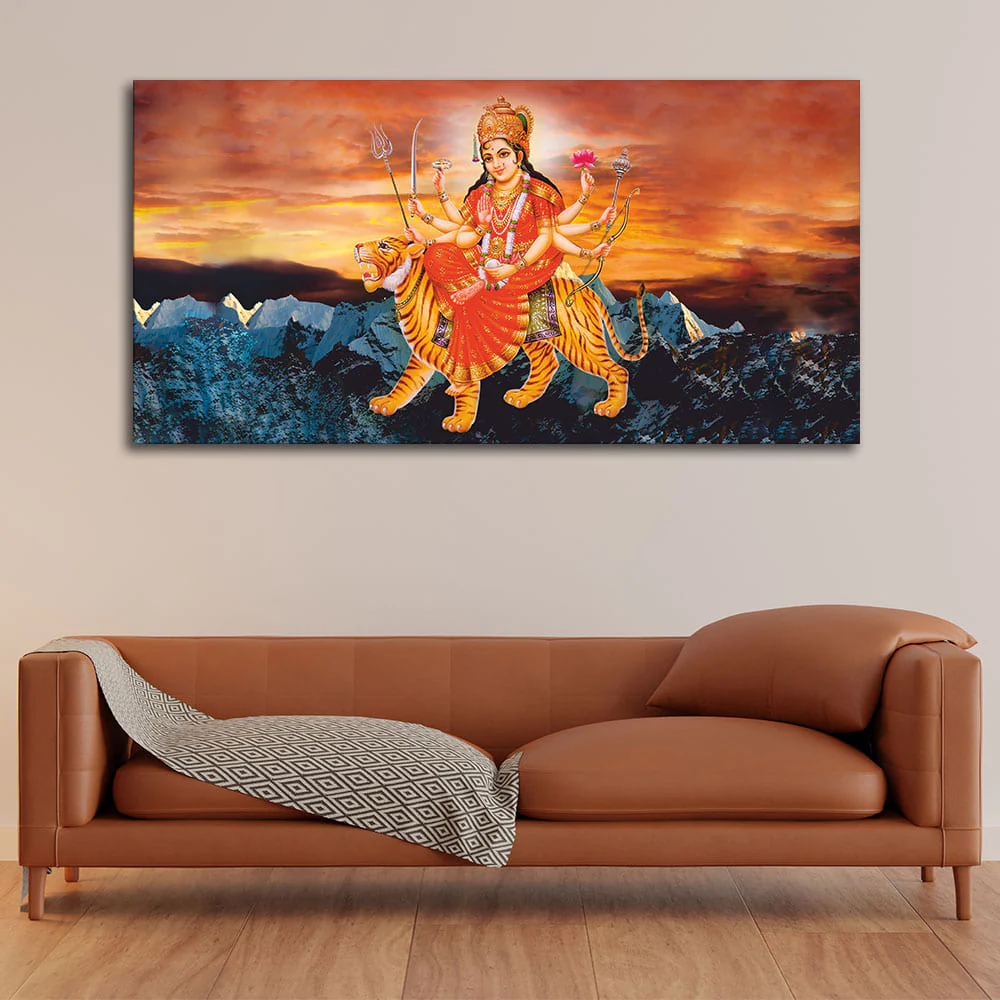 Maa Durga Bhagwati Premium Canvas Wall Painting - Image 2