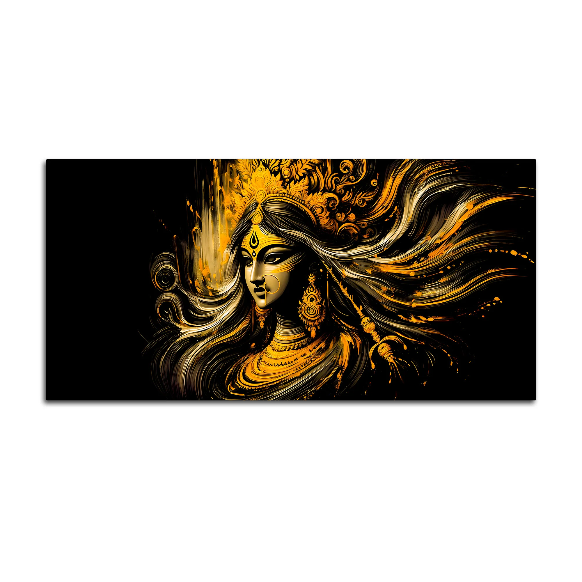Maa Durga Golden Wall Painting for Home Decor - Image 4
