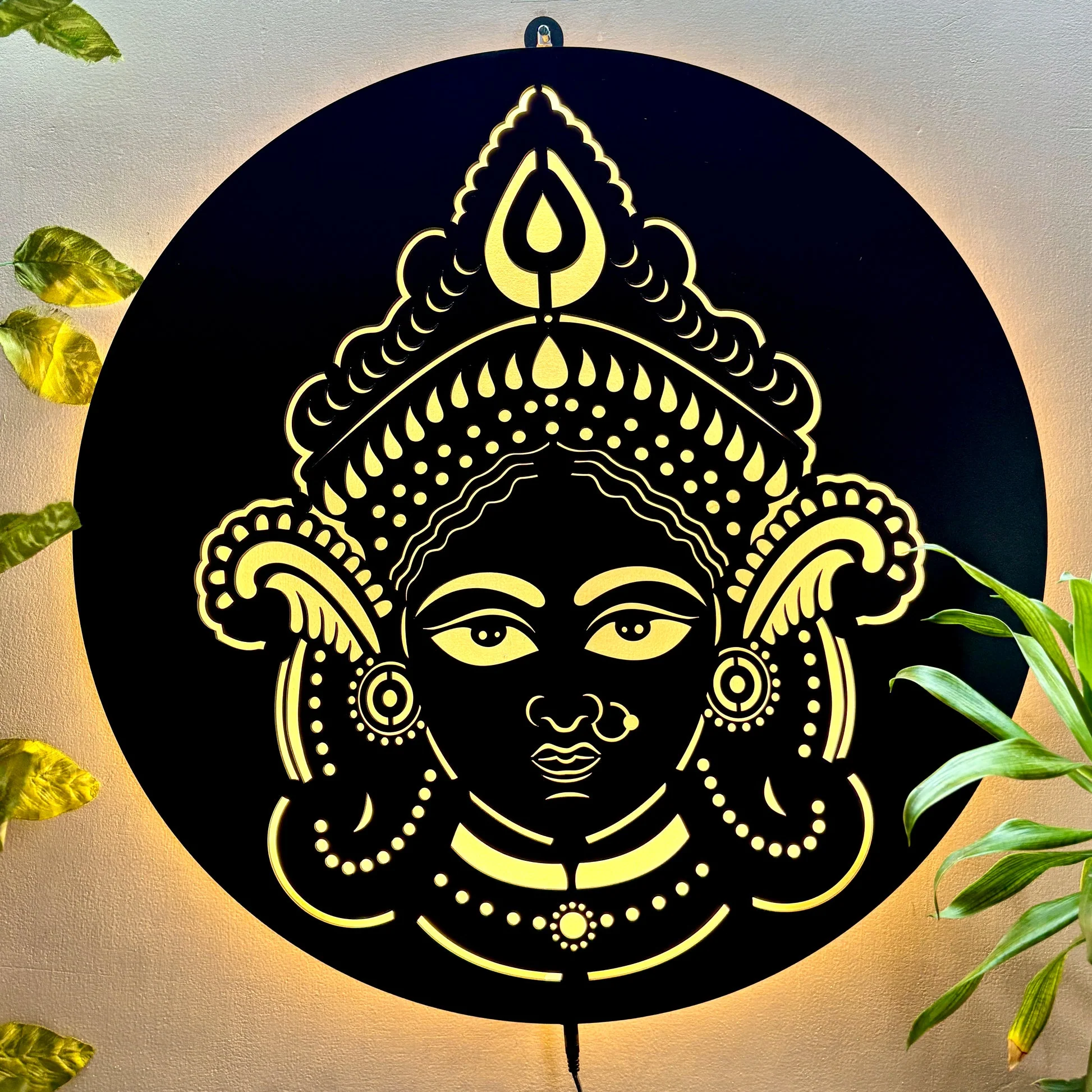 Maa Durga LED Wall Hanging Frame for Temple and Wall Decor - Image 2