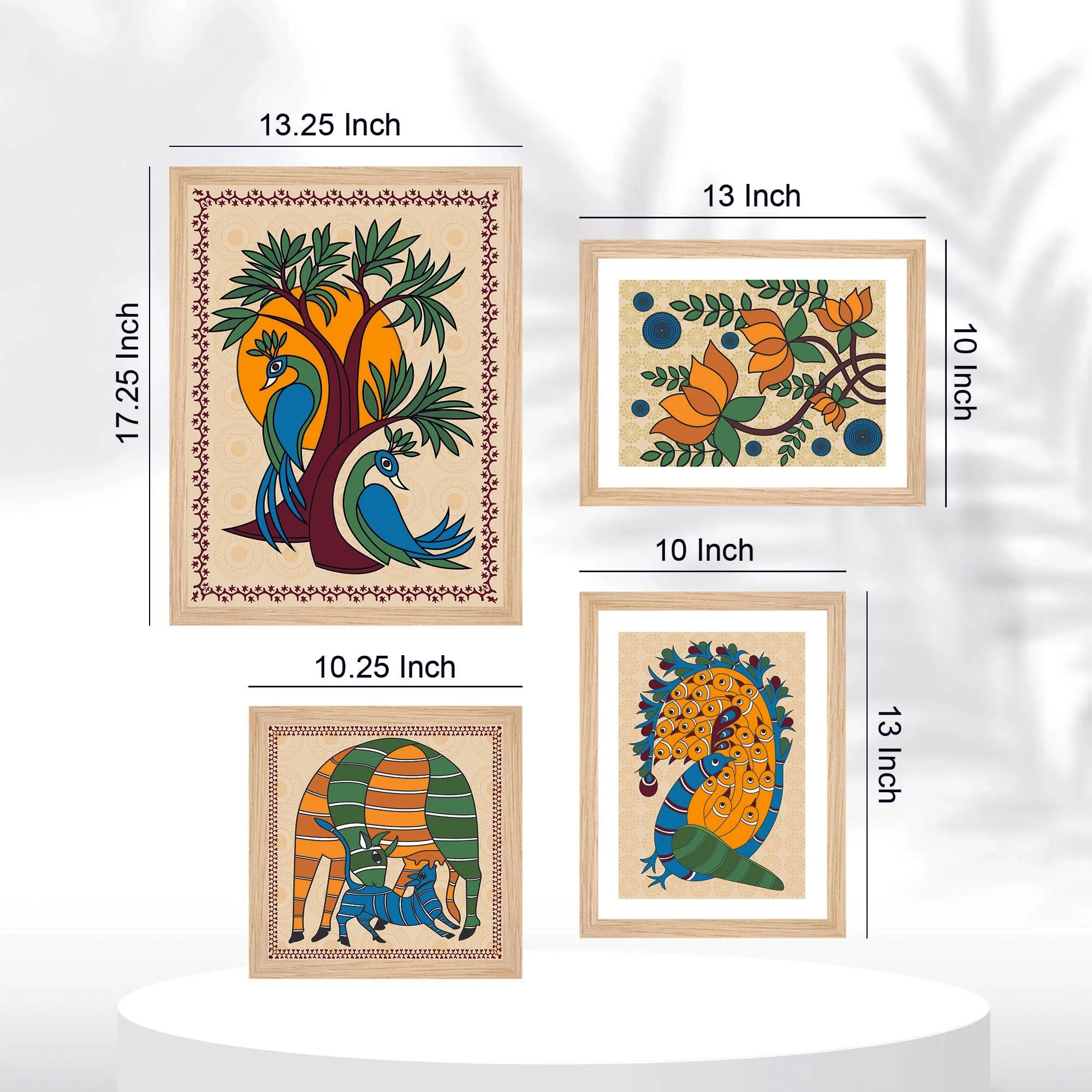 Madhubani Abstract Art Wall Frame Set of Four - Image 6