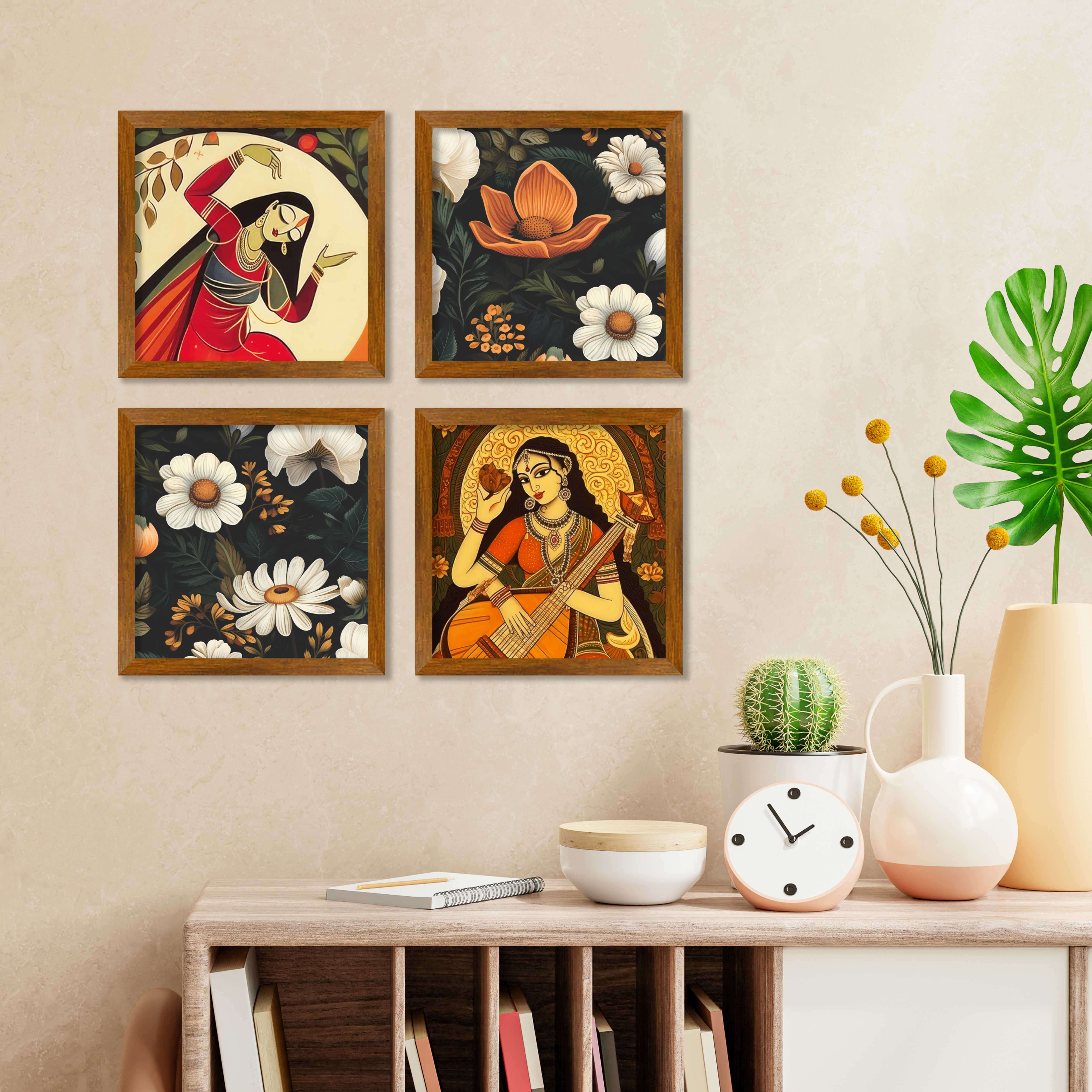 Madhubani Art Wall Frame Set of Four - Image 2