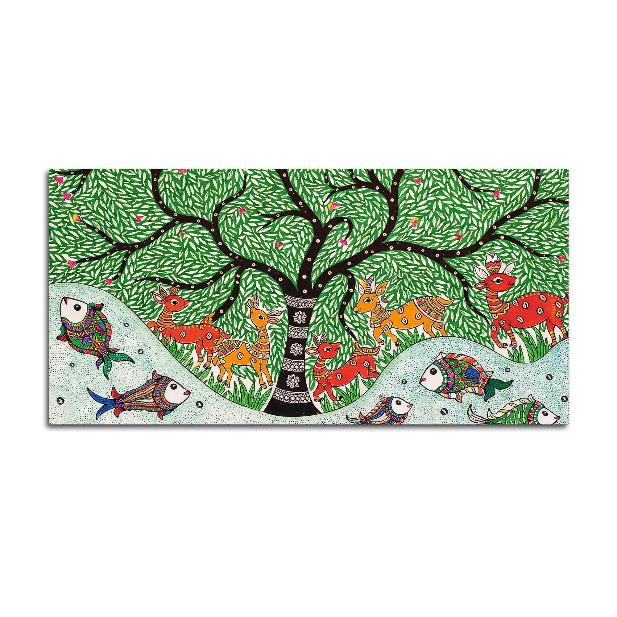 Madhubani Canvas Wall Painting for Wildlife Decor - Image 4