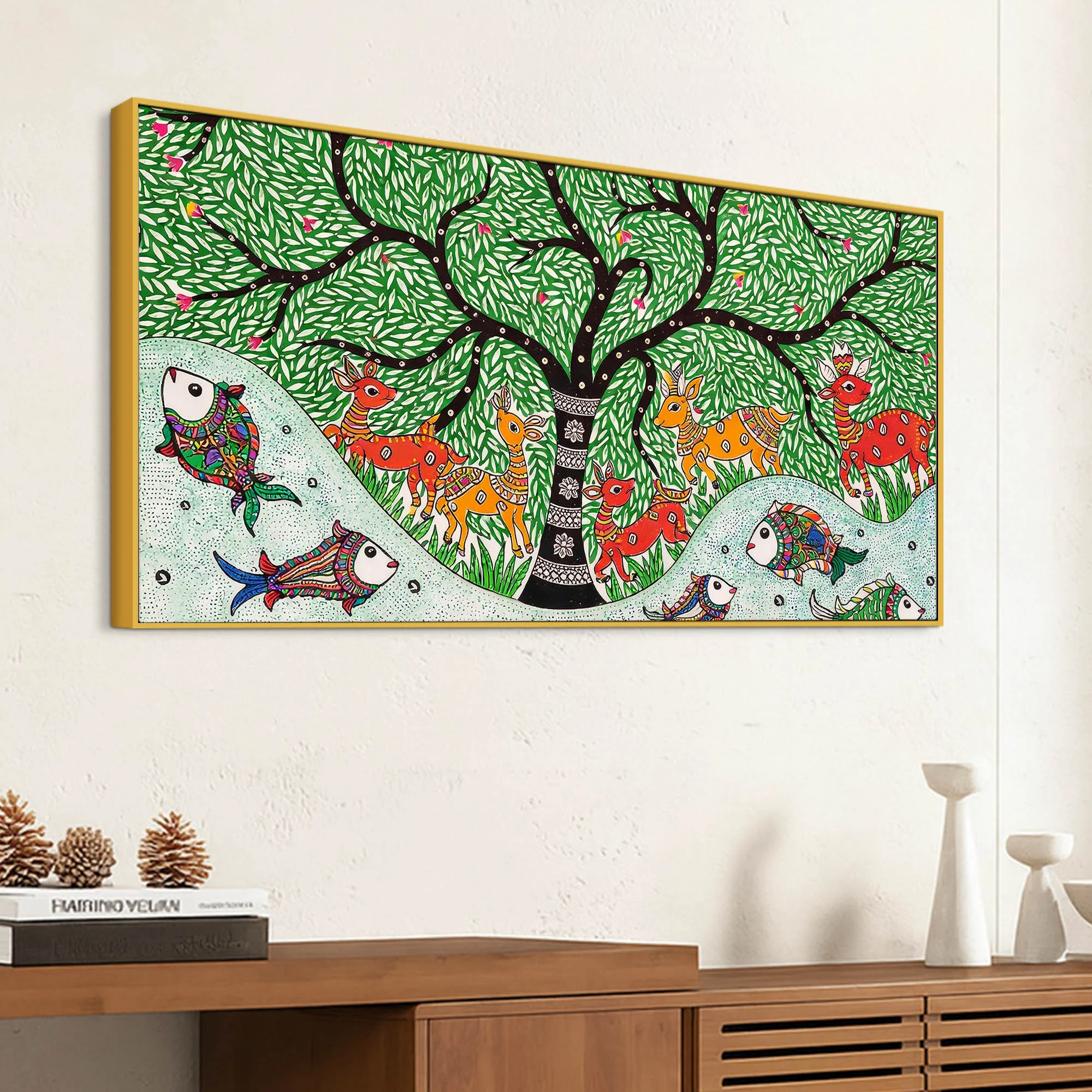 Madhubani Canvas Wall Painting for Wildlife Decor - Image 5