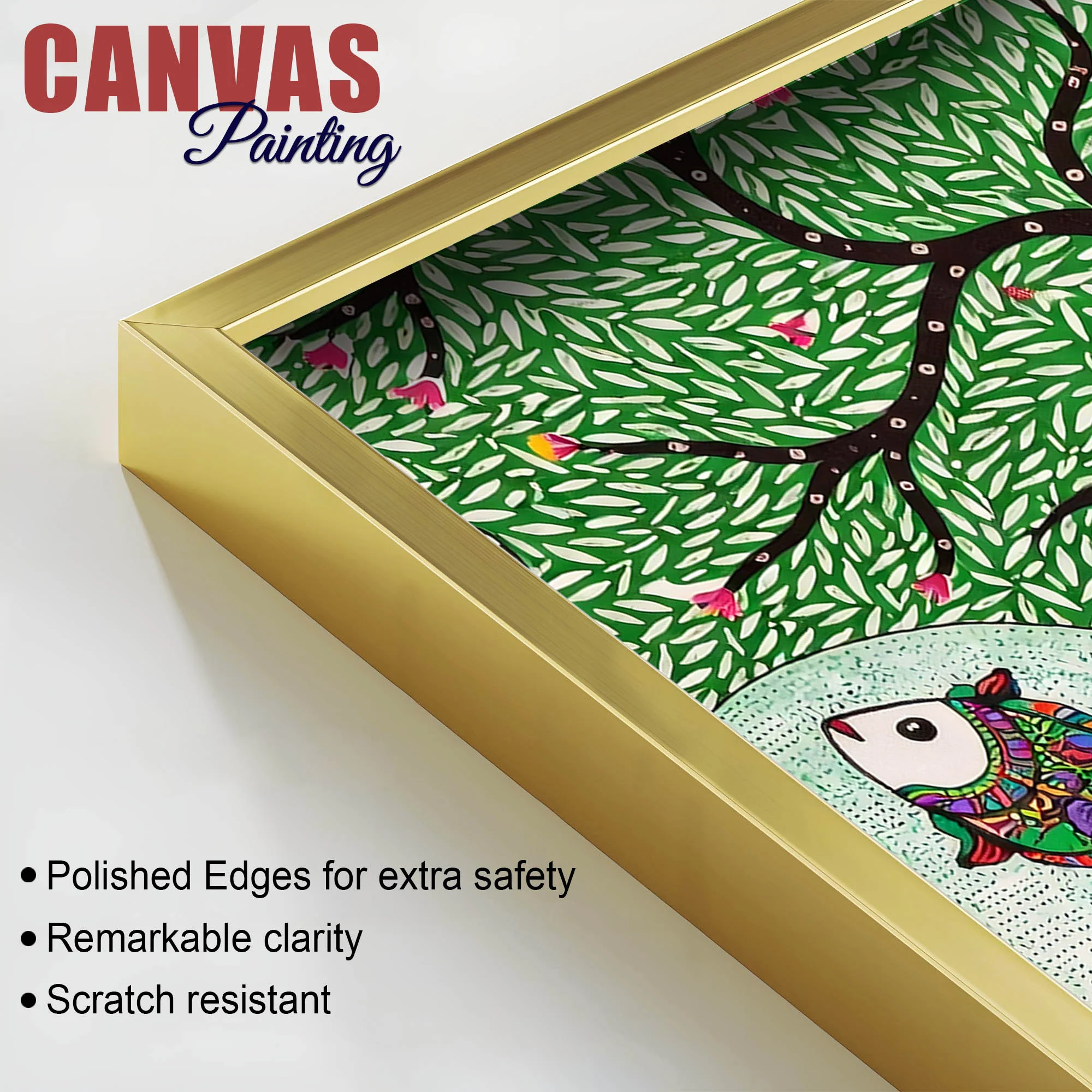 Madhubani Canvas Wall Painting for Wildlife Decor - Image 6