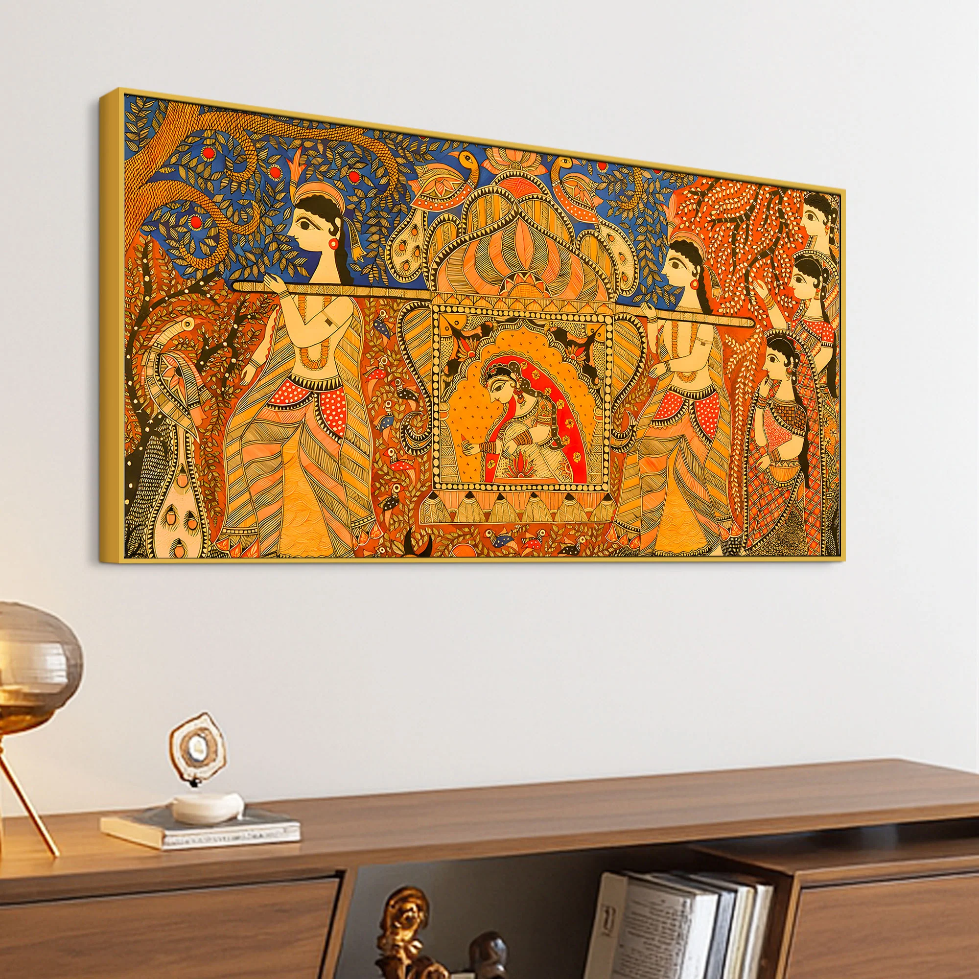 Madhubani Cultural Scene Painting | Premium Ethnic Home Decor - Image 5