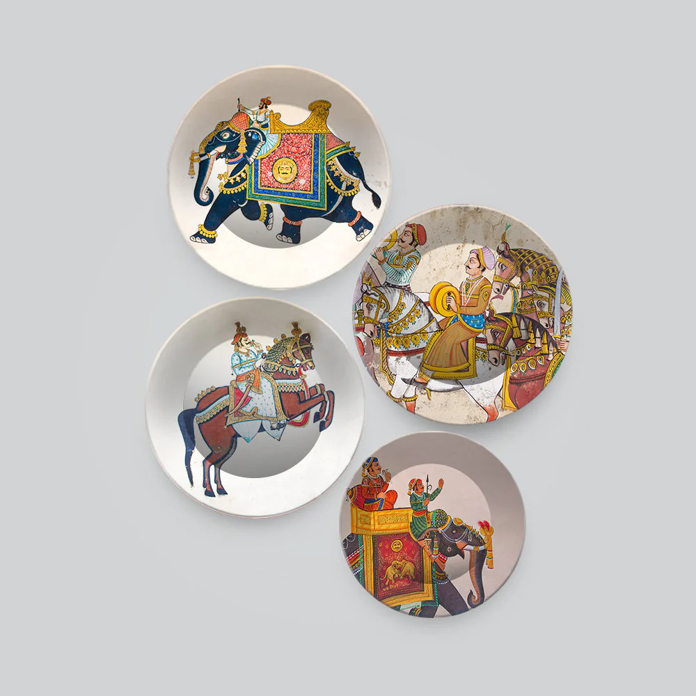 Madhubani Culture Art Wall Plates Set of Four - Image 4