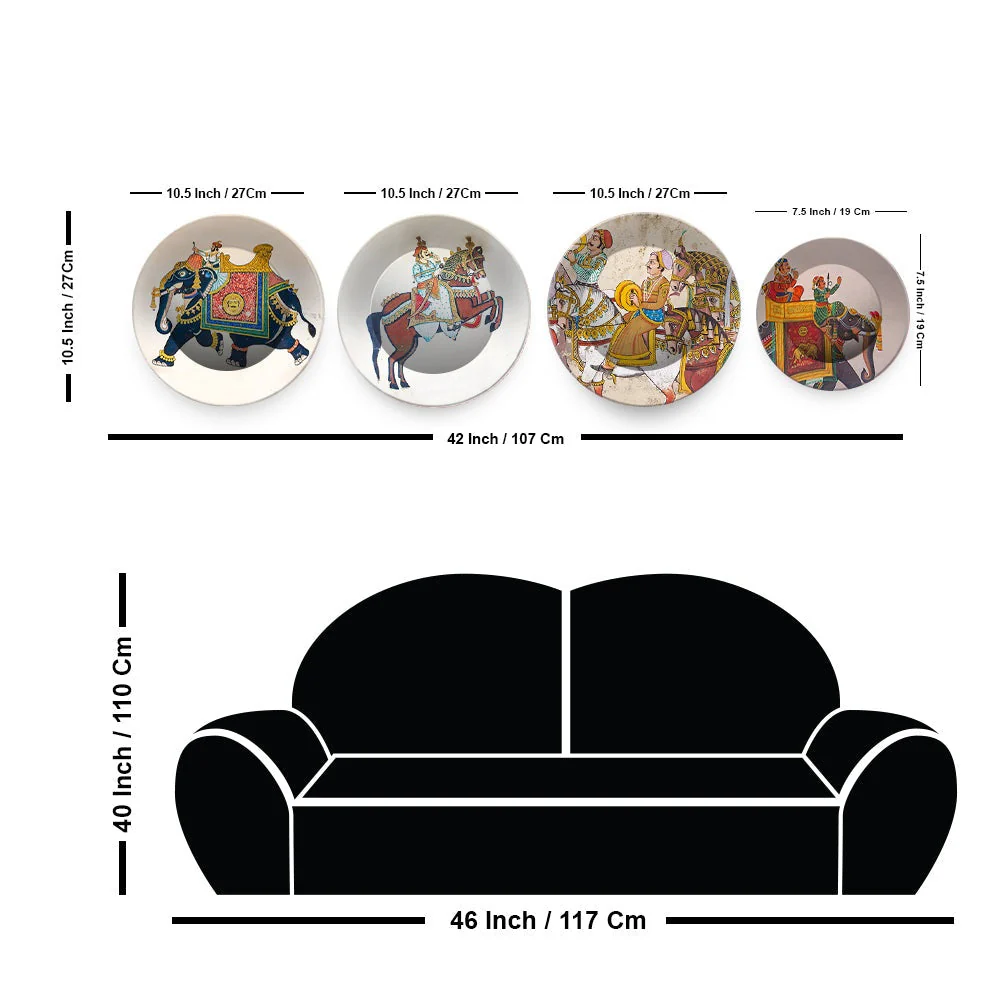 Madhubani Culture Art Wall Plates Set of Four - Image 6