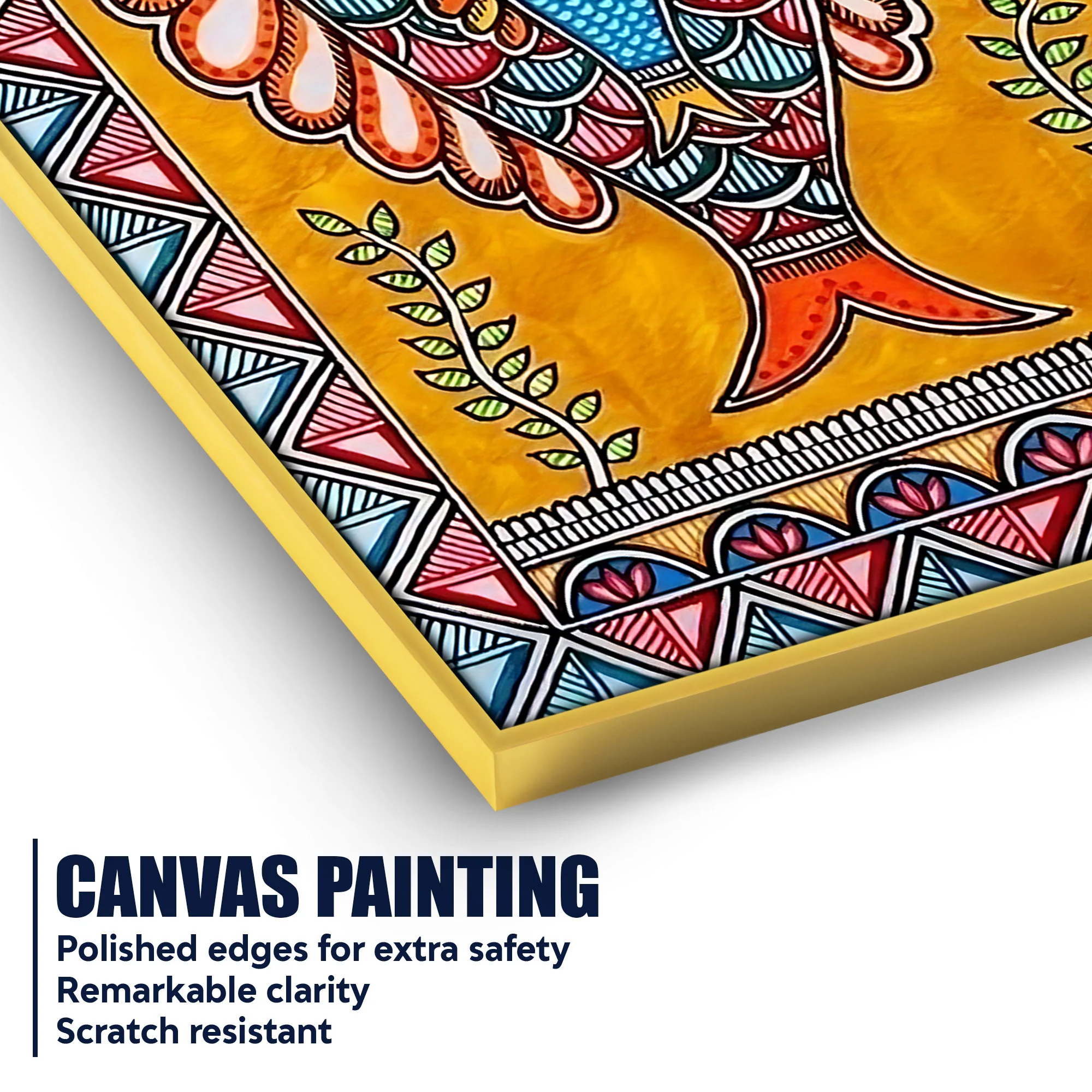 Madhubani Fish Canvas Painting for Cultural Home Décor - Image 4