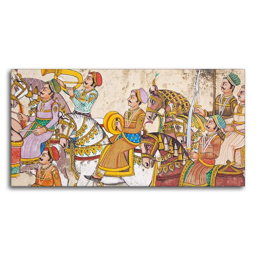 Madhubani/Rajasthani Art Premium Canvas Wall Painting - Image 5