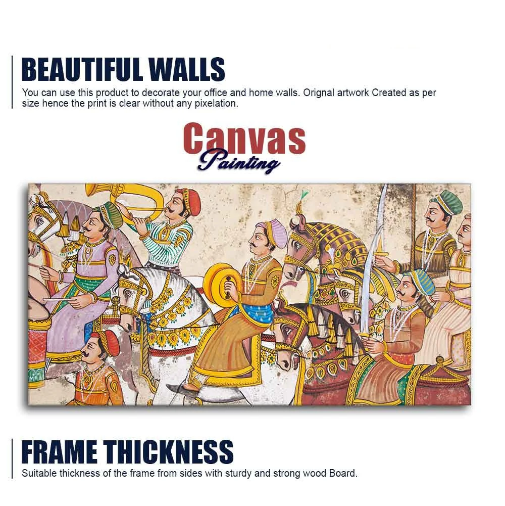Madhubani/Rajasthani Art Premium Canvas Wall Painting - Image 6