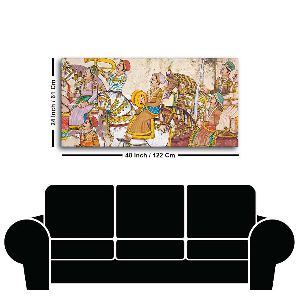 Madhubani/Rajasthani Art Premium Canvas Wall Painting - Image 7