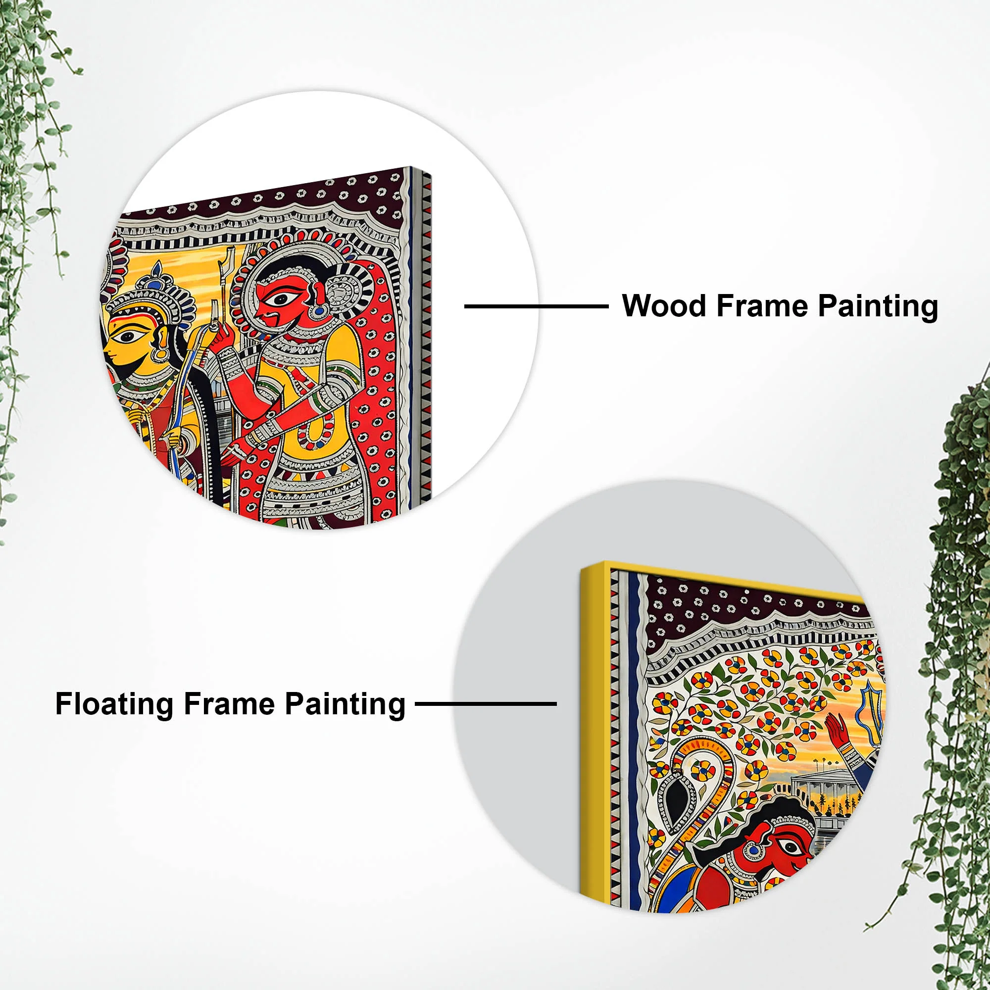 Madhubani Ramayana Scene Canvas Wall Cultural Decor Painting - Image 7