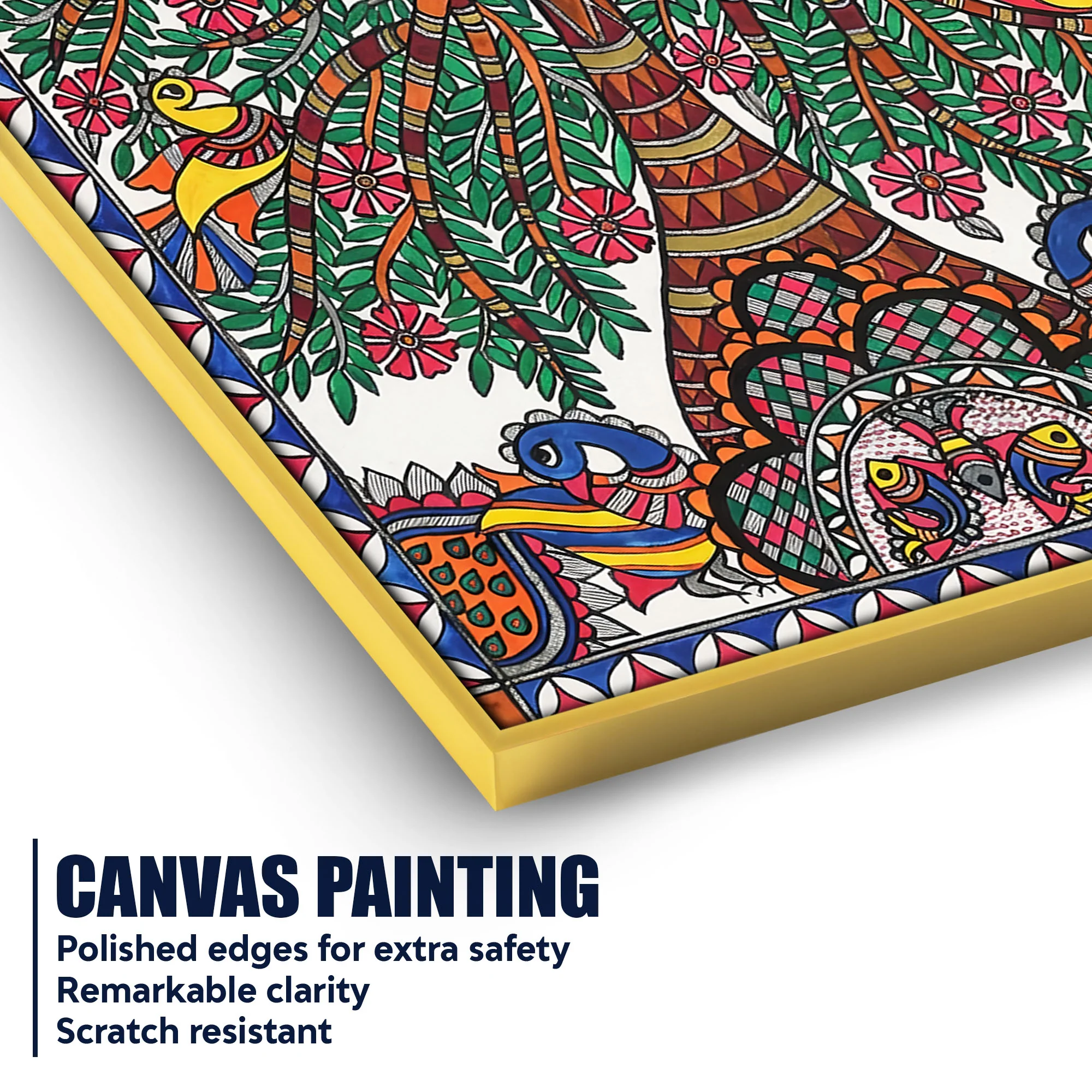 Madhubani Tree of Life Canvas Wall Painting for Traditional Decor - Image 4