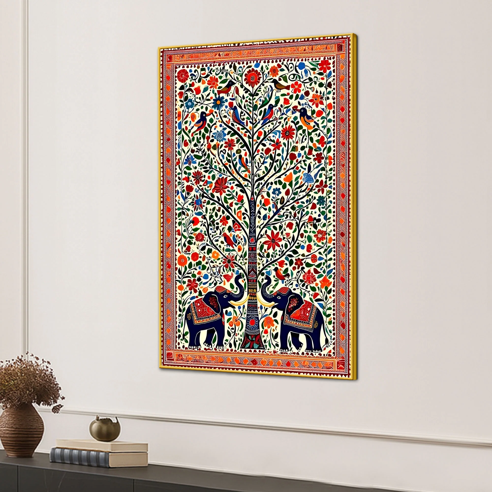 Madhubani Wall Art Canvas Wall Painting for Indian Décor - Image 3