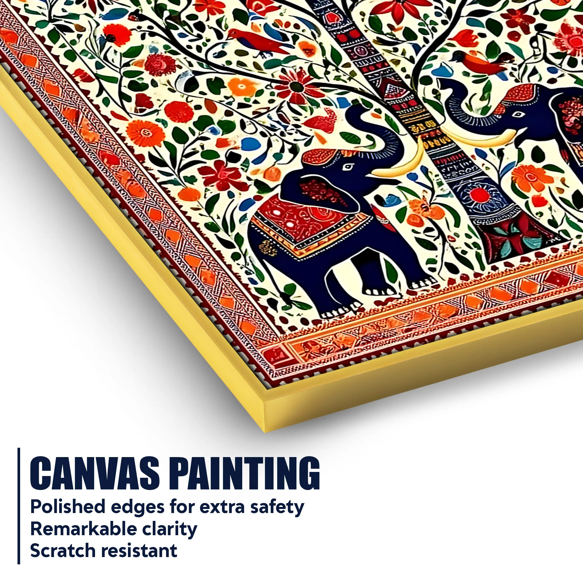 Madhubani Wall Art Canvas Wall Painting for Indian Décor - Image 4