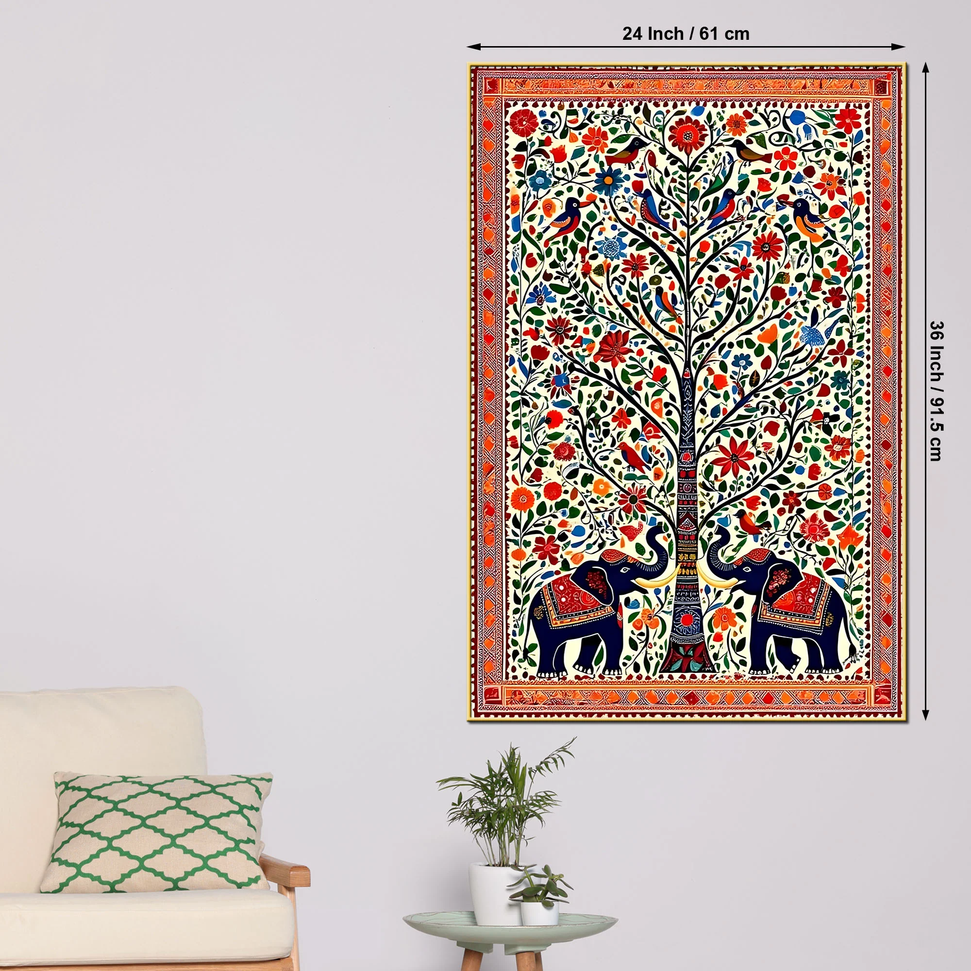 Madhubani Wall Art Canvas Wall Painting for Indian Décor - Image 5