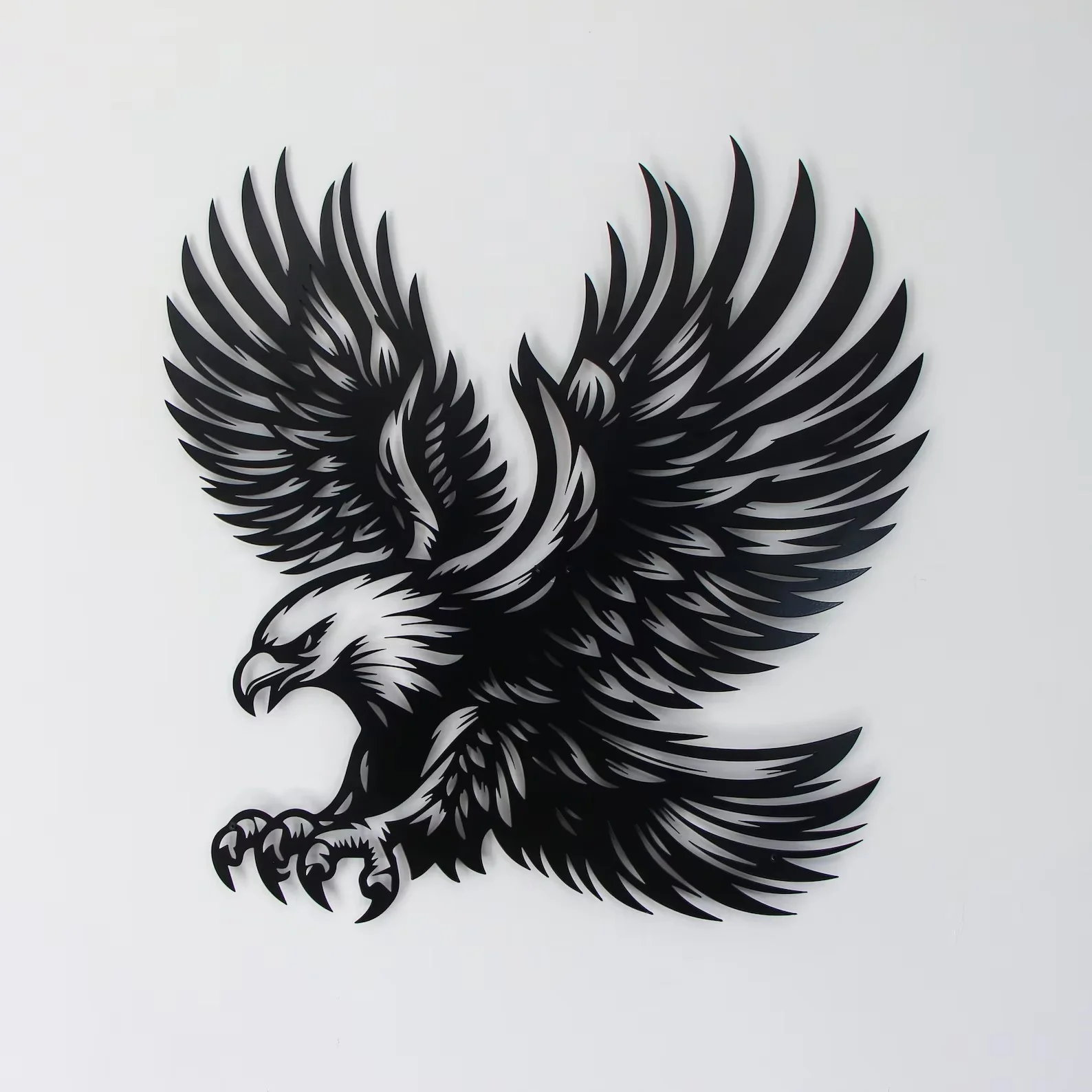Majestic Detailed Eagle Silhouette Metal Wall Art Decor - Image 3