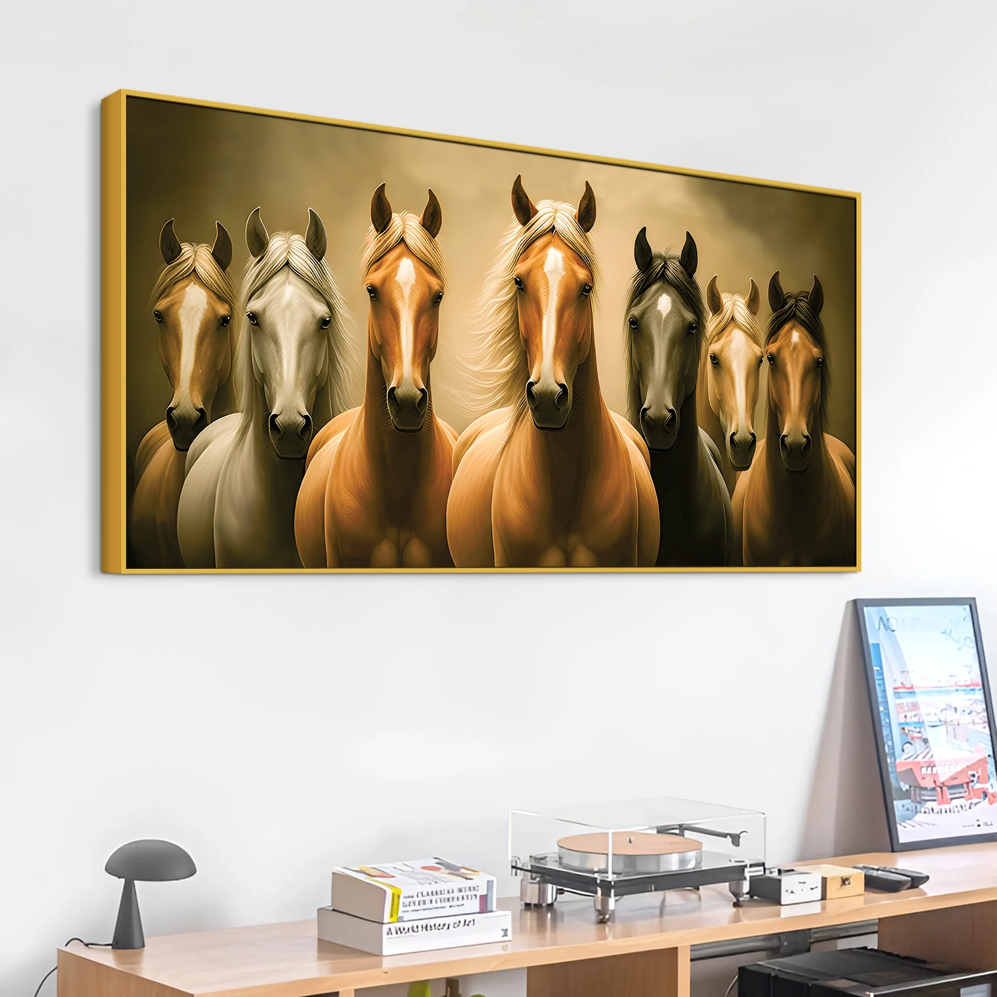 Majestic Horse Herd Standing Premium Wall Painting - Image 4
