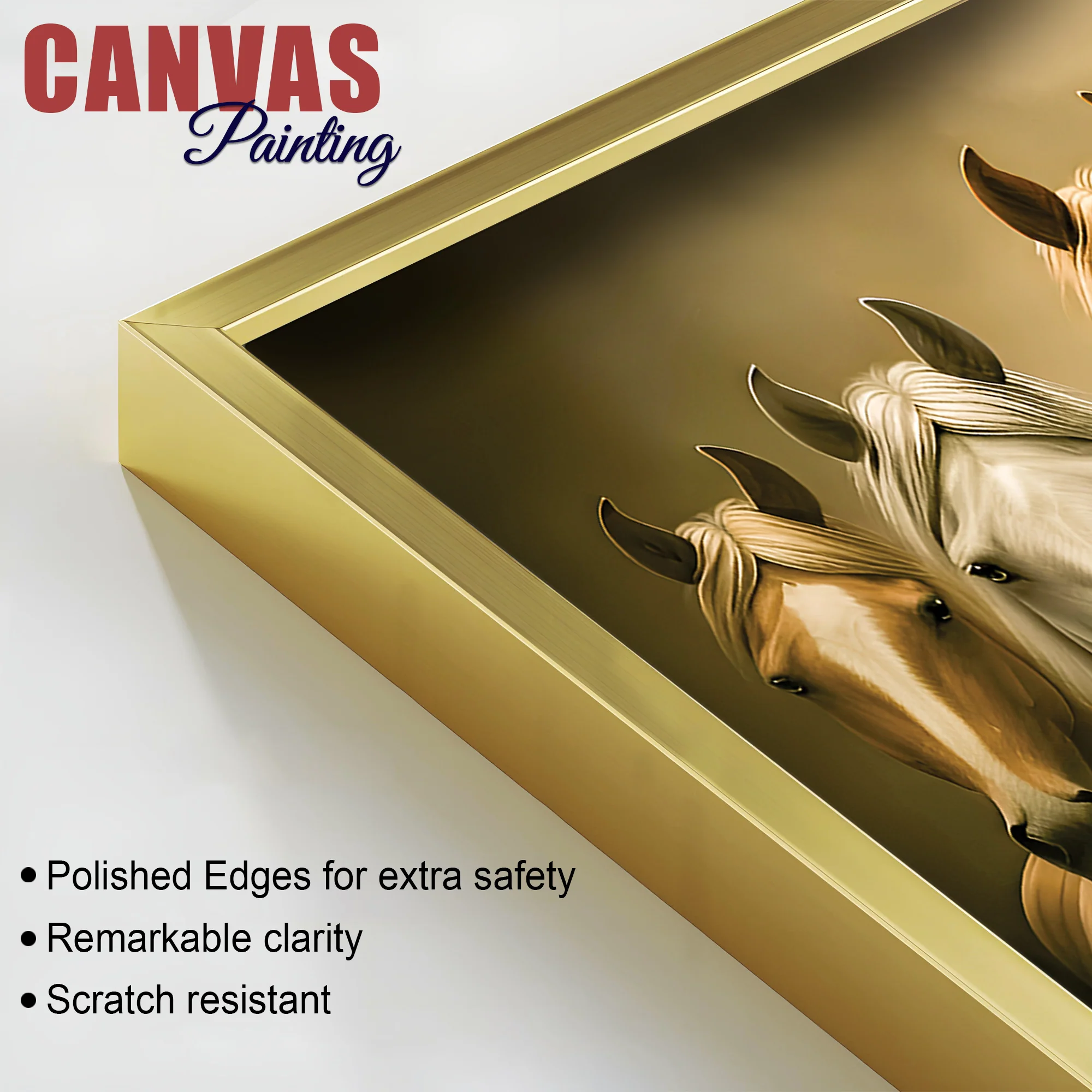 Majestic Horse Herd Standing Premium Wall Painting - Image 6