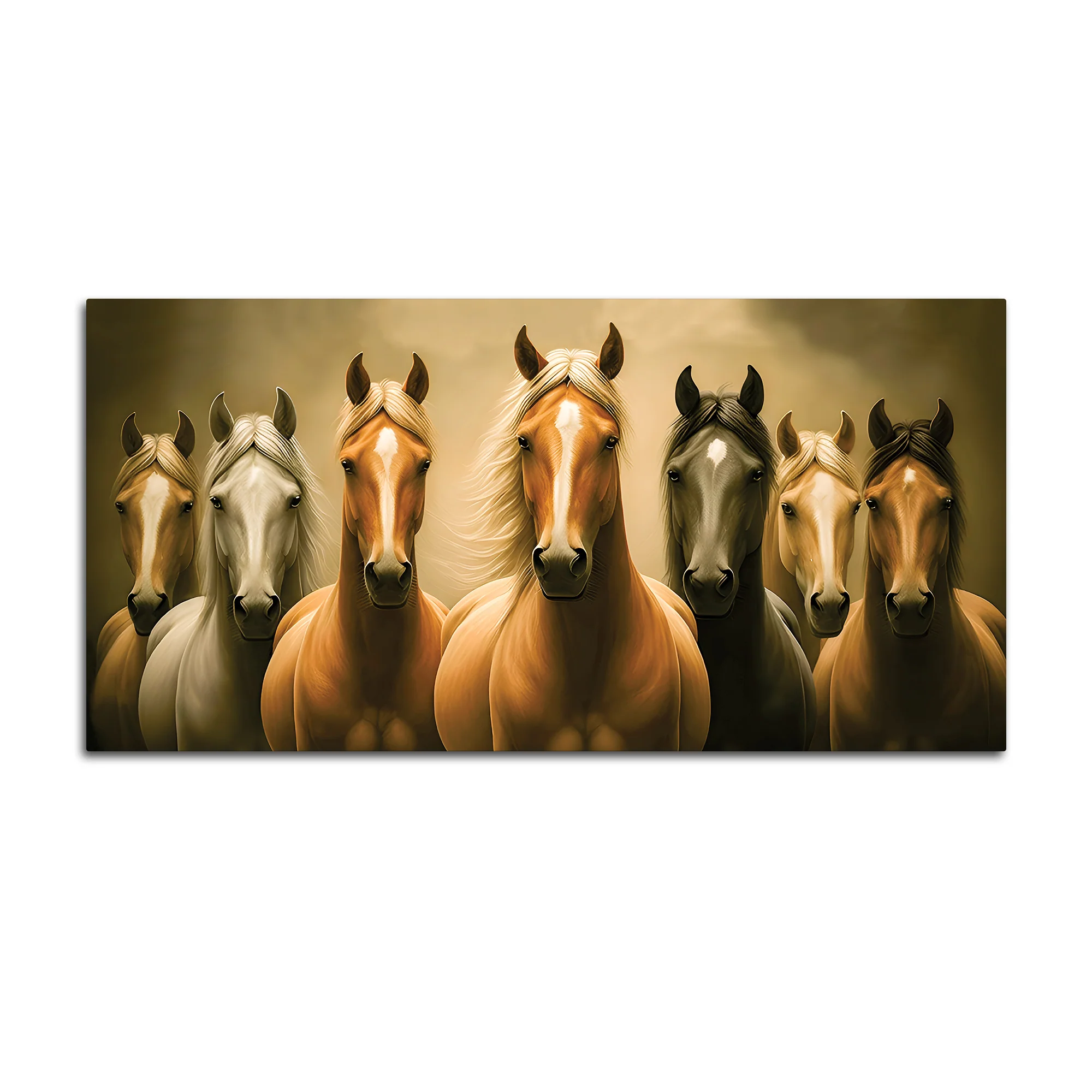 Majestic Horse Herd Standing Premium Wall Painting - Image 7