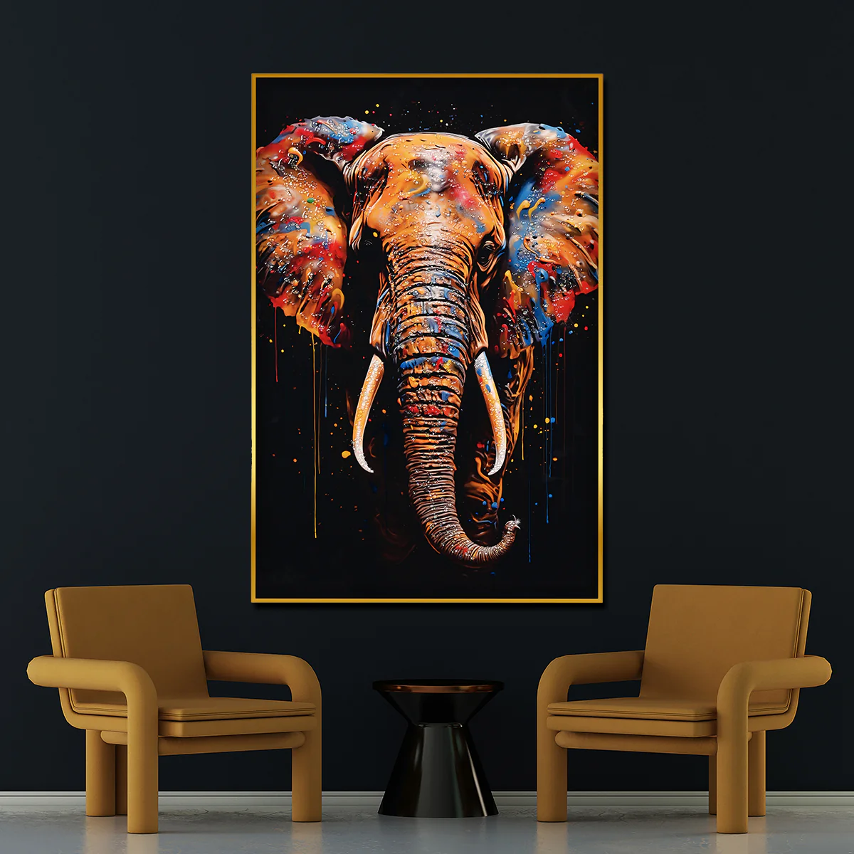 Majestic King Empire Elephant framed Crystal Glass Painting - Image 2