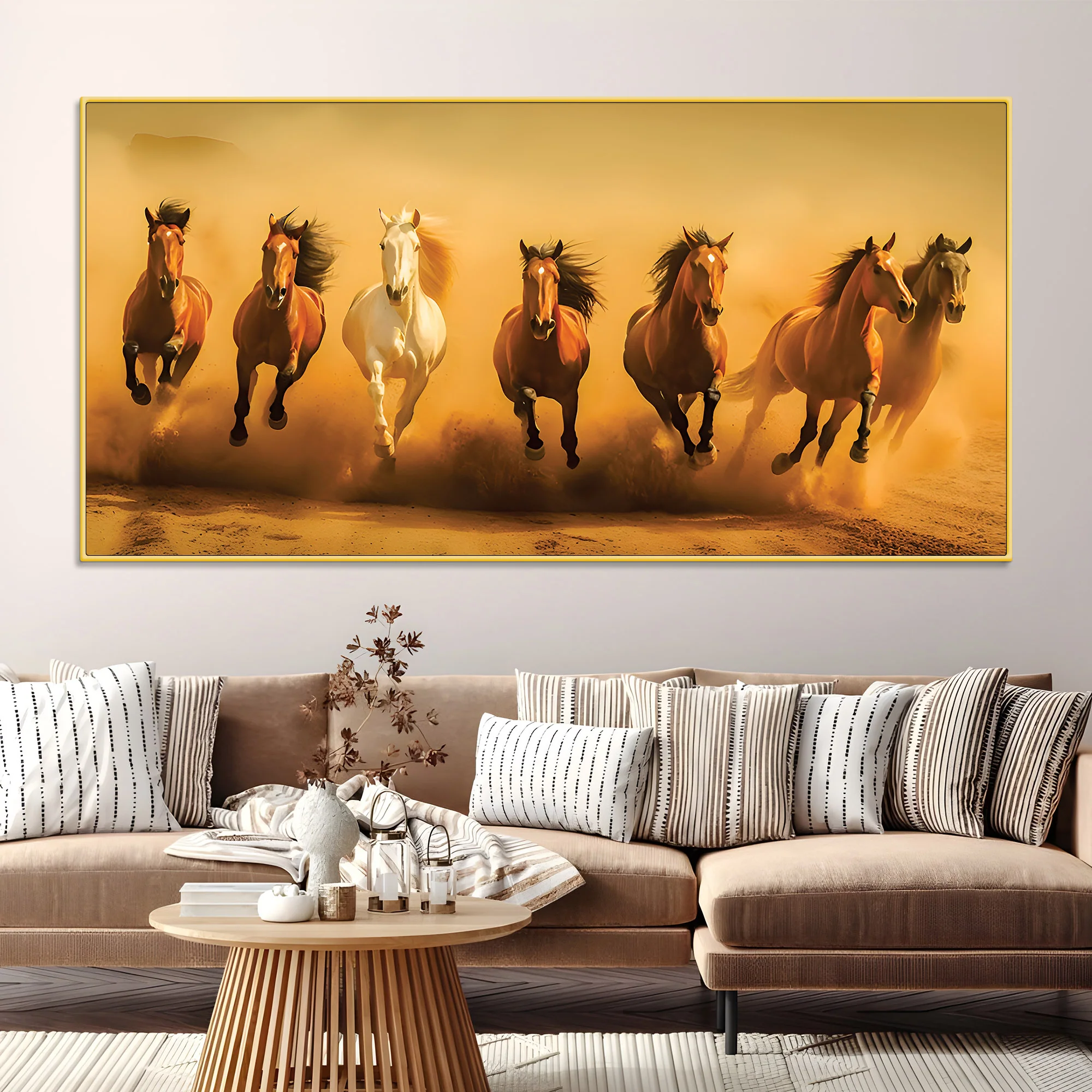 Majestic Seven Horses Galloping Premium Wall Painting - Image 2
